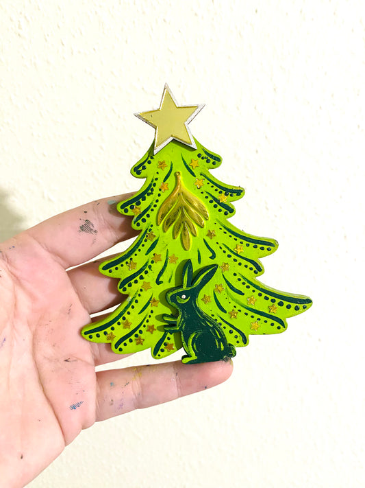 Hand-painted Christmas tree magnet / Kézzel festett karácsonyfa mágnes