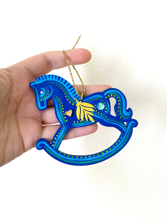 Hand-painted rocking horse ornament / Kézzel festett hintaló dísz