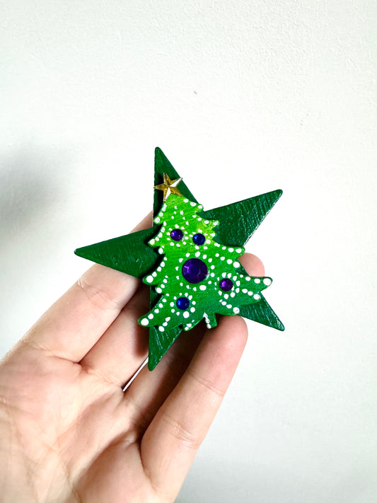 Hand-painted Christmas star magnet / Kézzel festett karácsonyi csillag mágnes