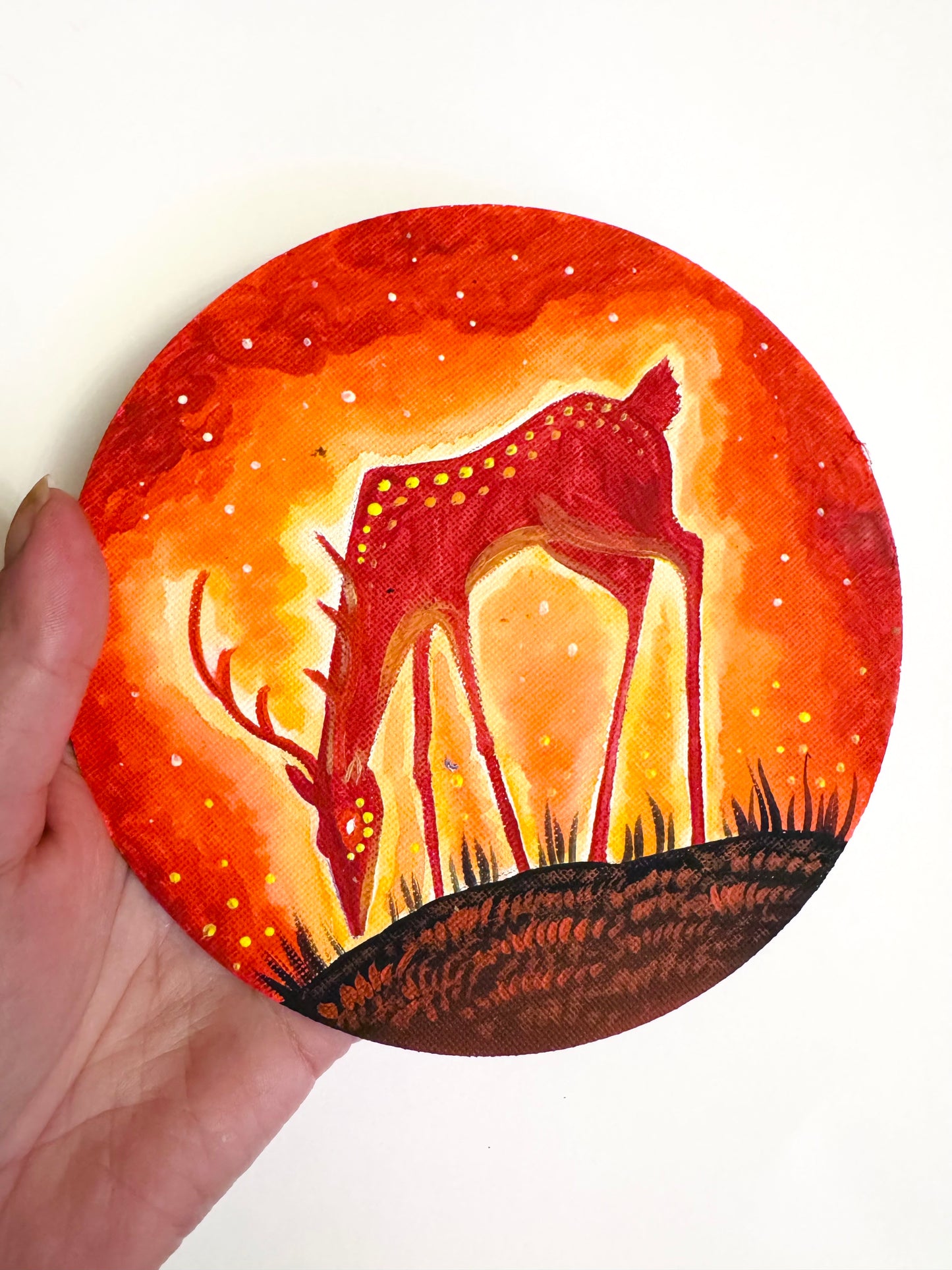 Original ROUND magnetic acrylic painting on canvas / Eredeti akrilfestmény KEREK vásznon (mágneses)