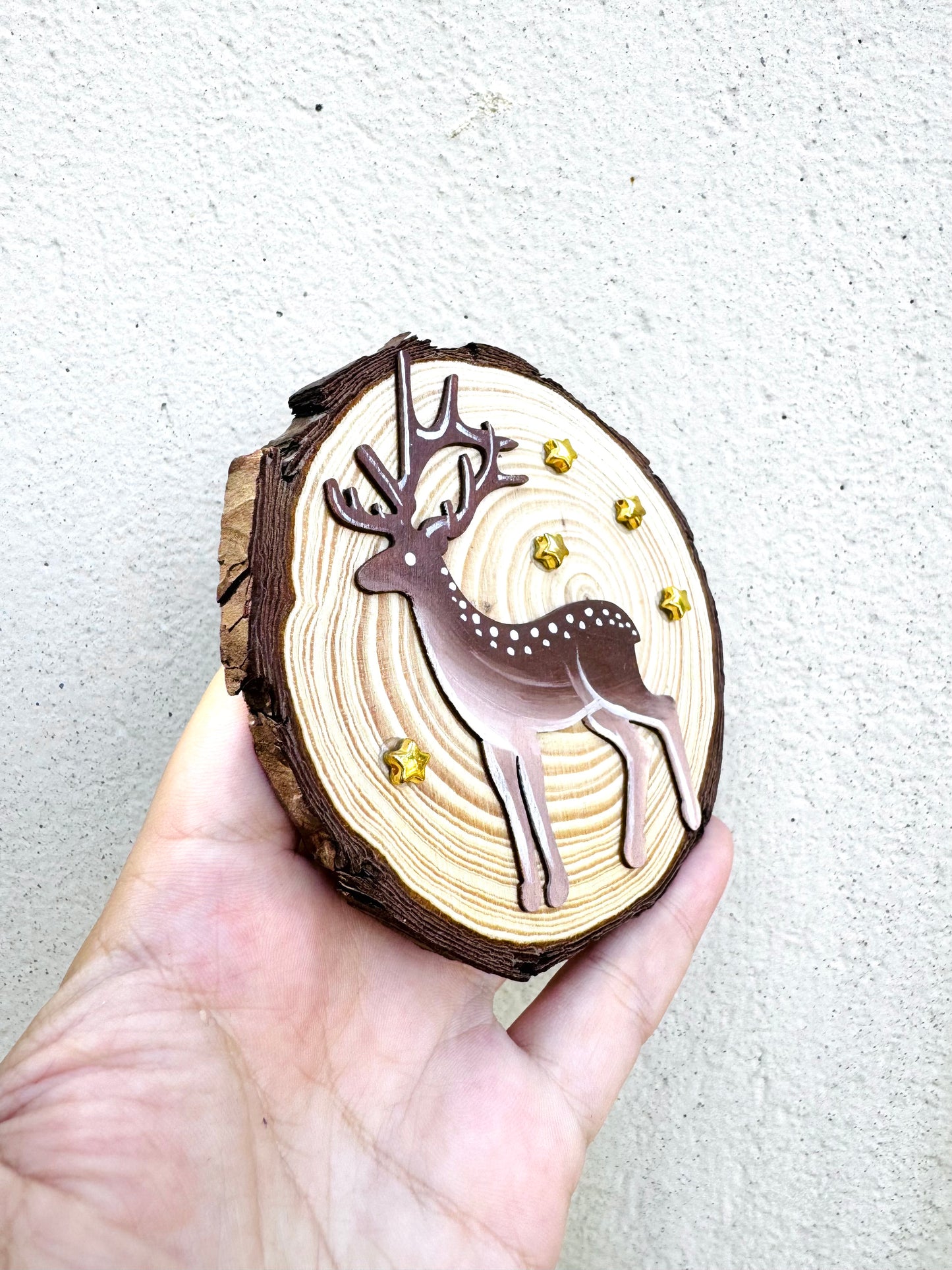 Hand-painted mini wood slice MAGNET / Kézzel festett mini fakorong mágnes