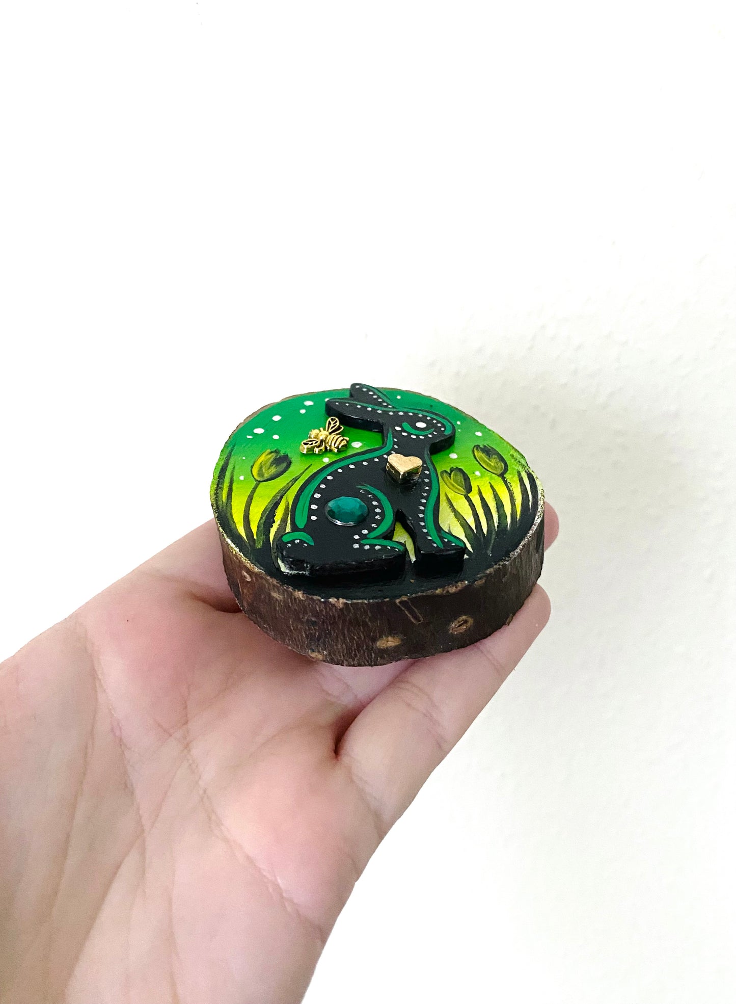 Hand-painted mini wood slice MAGNET / Kézzel festett mini fakorong mágnes