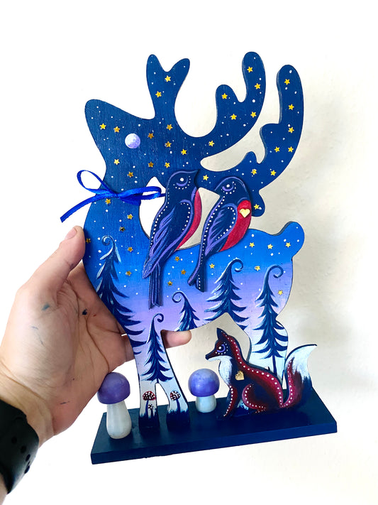 Christmas deer figurine / Karácsonyi szarvas