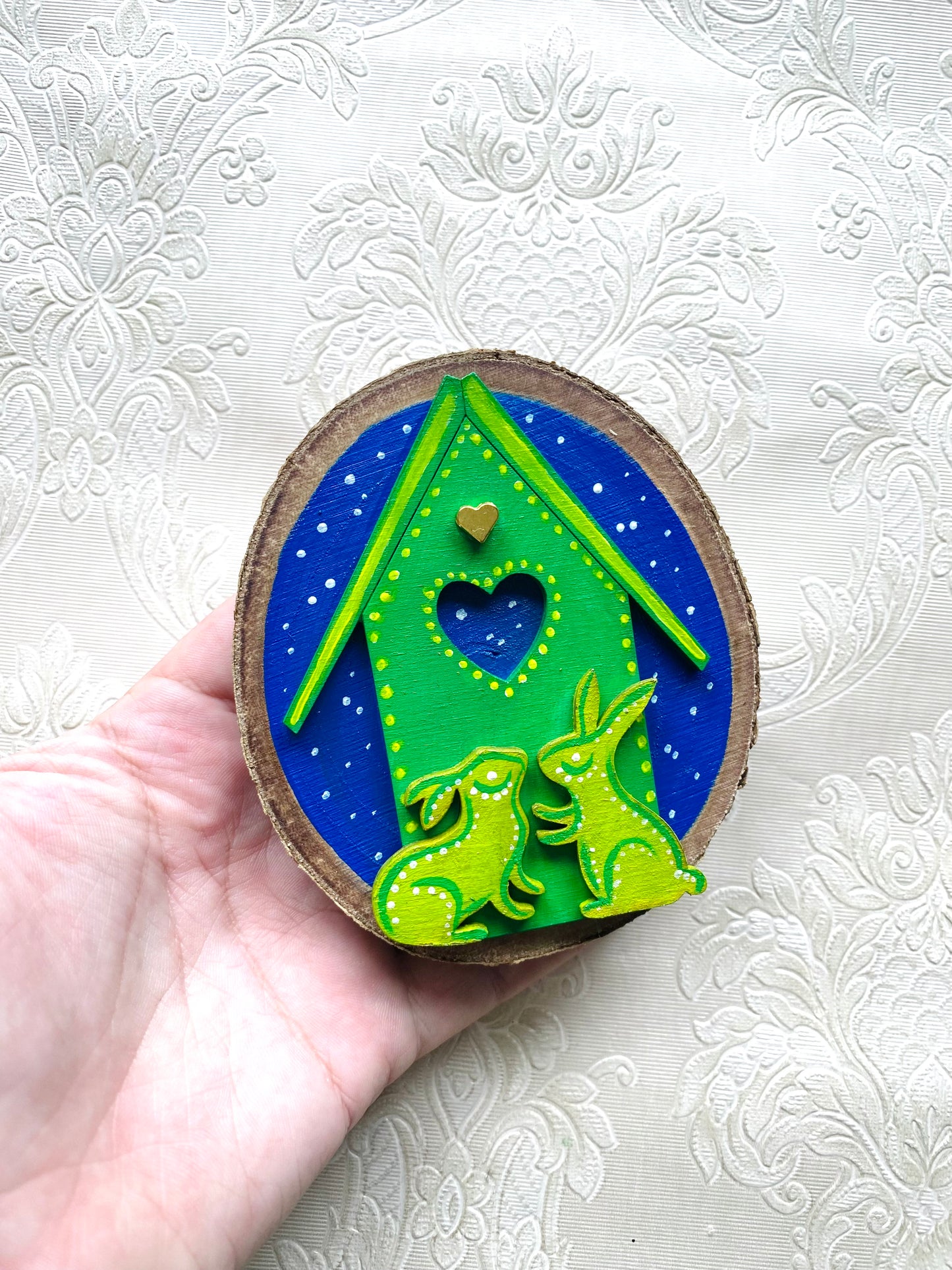Hand-painted mini wood slice MAGNET / Kézzel festett mini fakorong mágnes