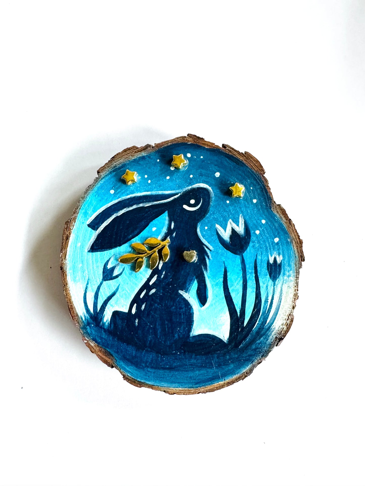 Hand-painted mini wood slice MAGNET / Kézzel festett mini fakorong mágnes