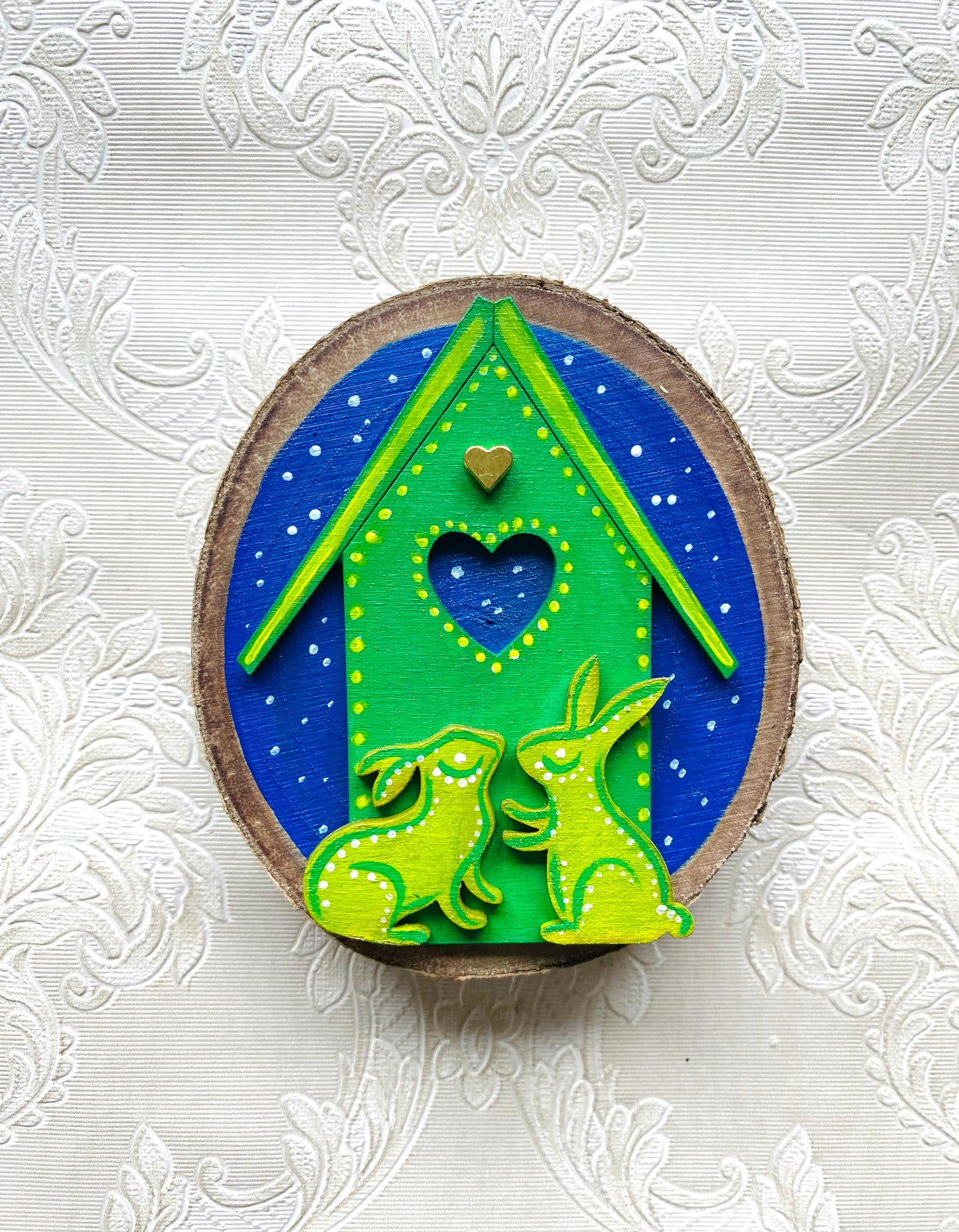 Hand-painted mini wood slice MAGNET / Kézzel festett mini fakorong mágnes