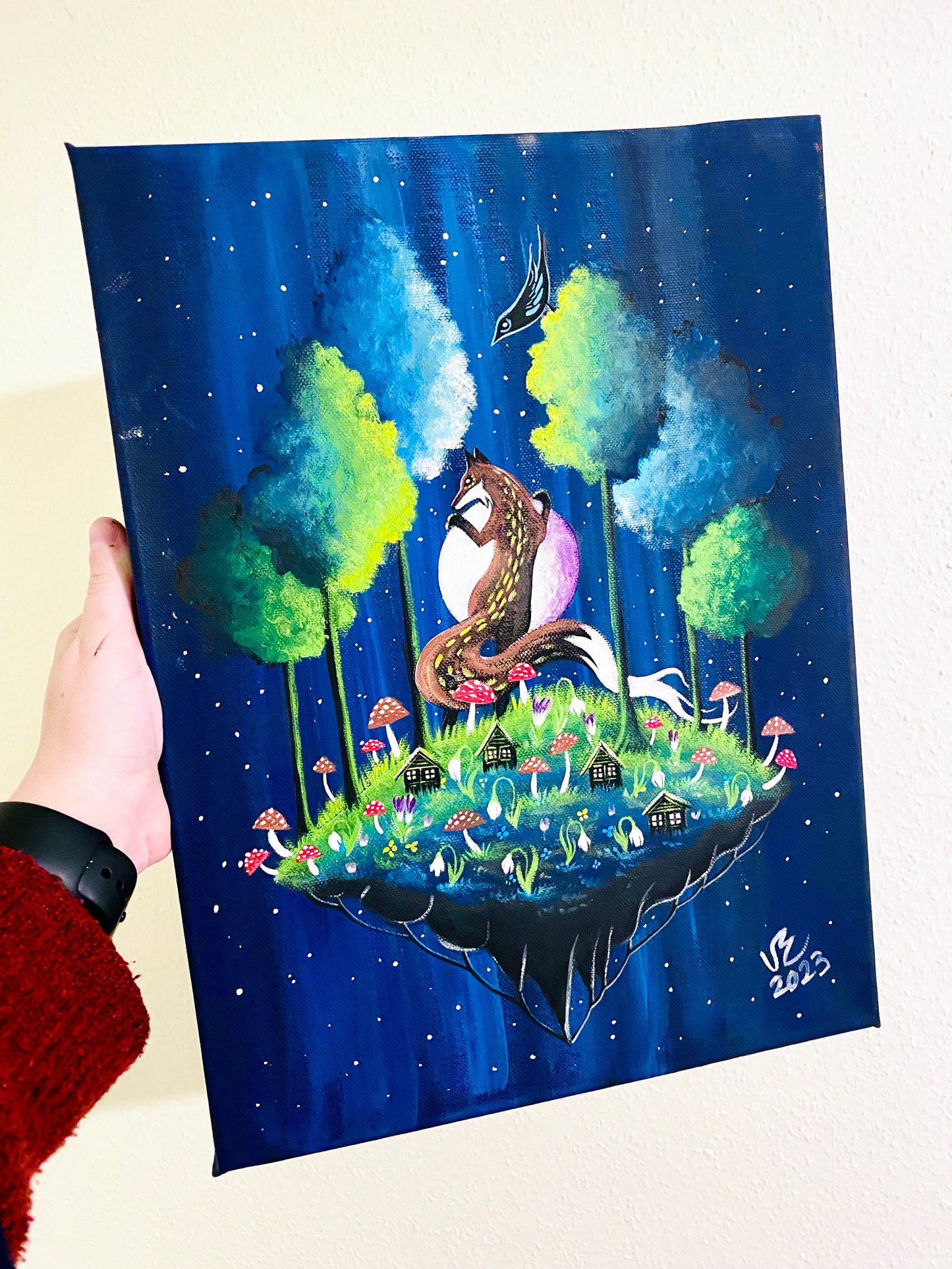 Originales Acrylgemälde auf Leinwand / Eredeti akrilfestmény vászonra