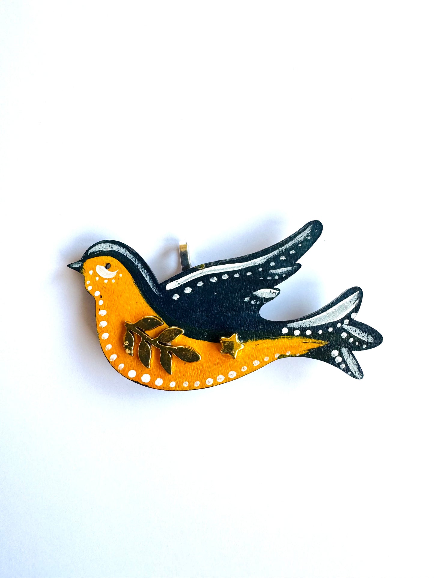 Hand-painted wooden 2 in 1 bird brooch/pendant (Springcollection) / Kézzel festett mini fa 2 az 1-ben madárka bross/medál