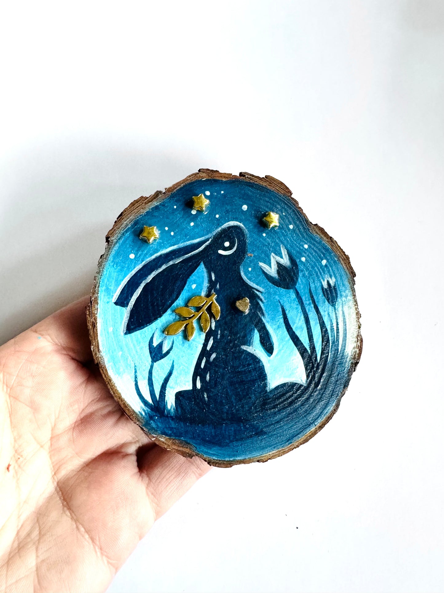 Hand-painted mini wood slice MAGNET / Kézzel festett mini fakorong mágnes