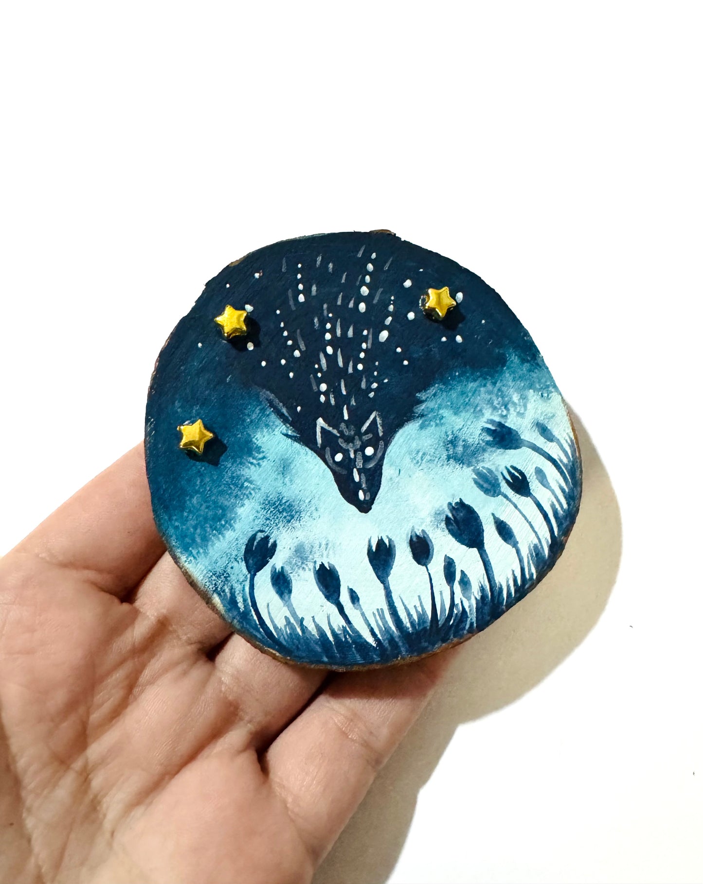 Hand-painted mini wood slice MAGNET / Kézzel festett mini fakorong mágnes