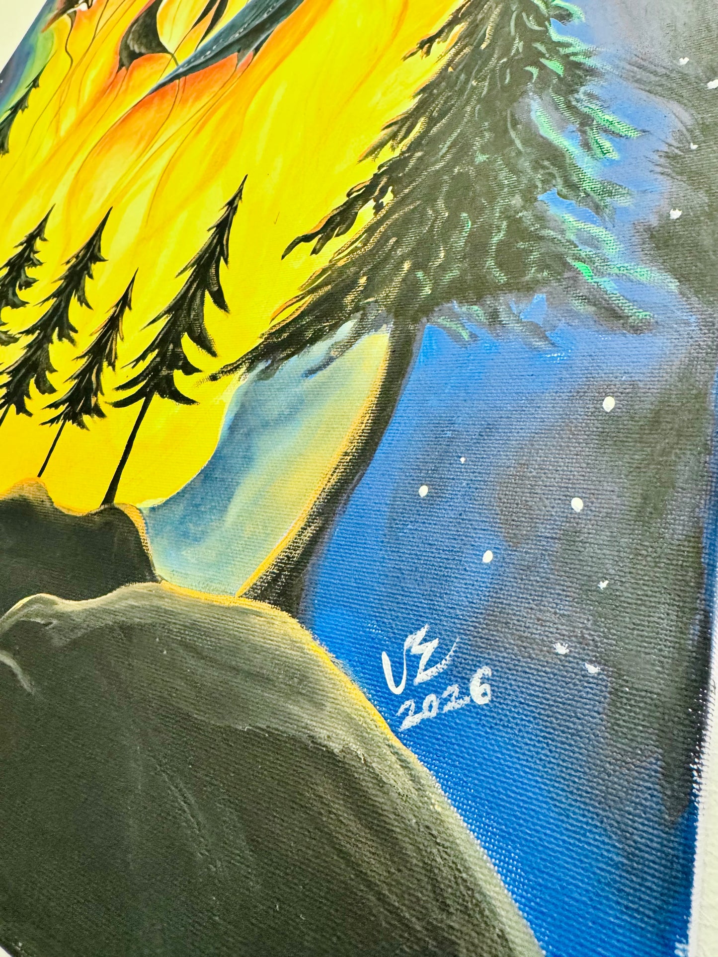 LARGE original acrylic painting on CANVAS / Nagy EREDETI festmény vászonra