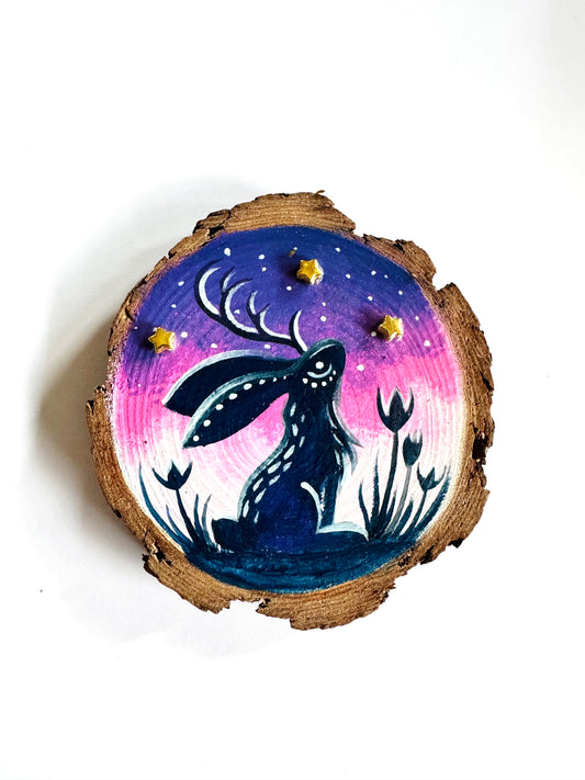Hand-painted mini wood slice MAGNET / Kézzel festett mini fakorong mágnes