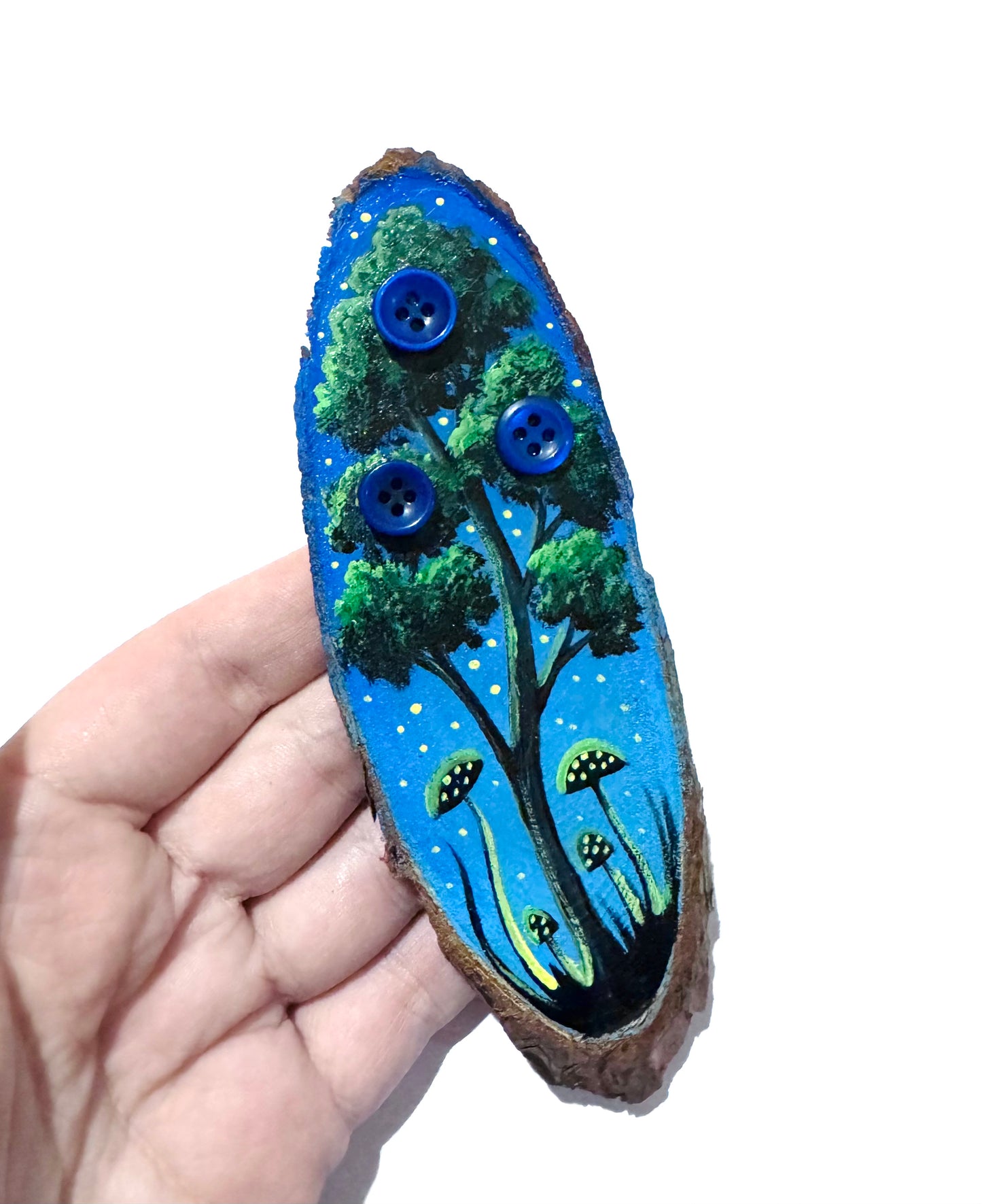 Hand-painted mini wood slice MAGNET / Kézzel festett mini fakorong mágnes