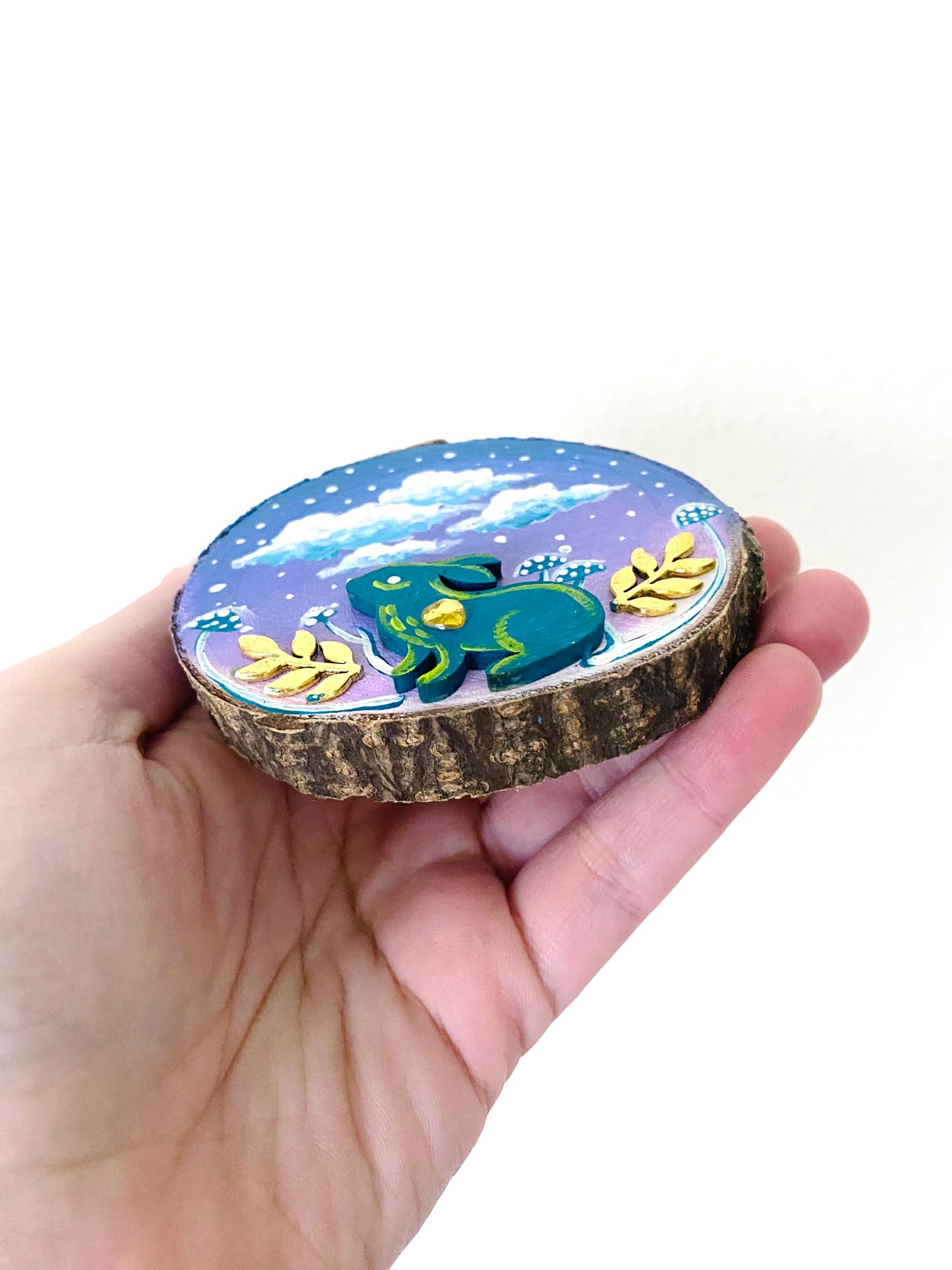 Hand-painted mini wood slice MAGNET / Kézzel festett mini fakorong mágnes