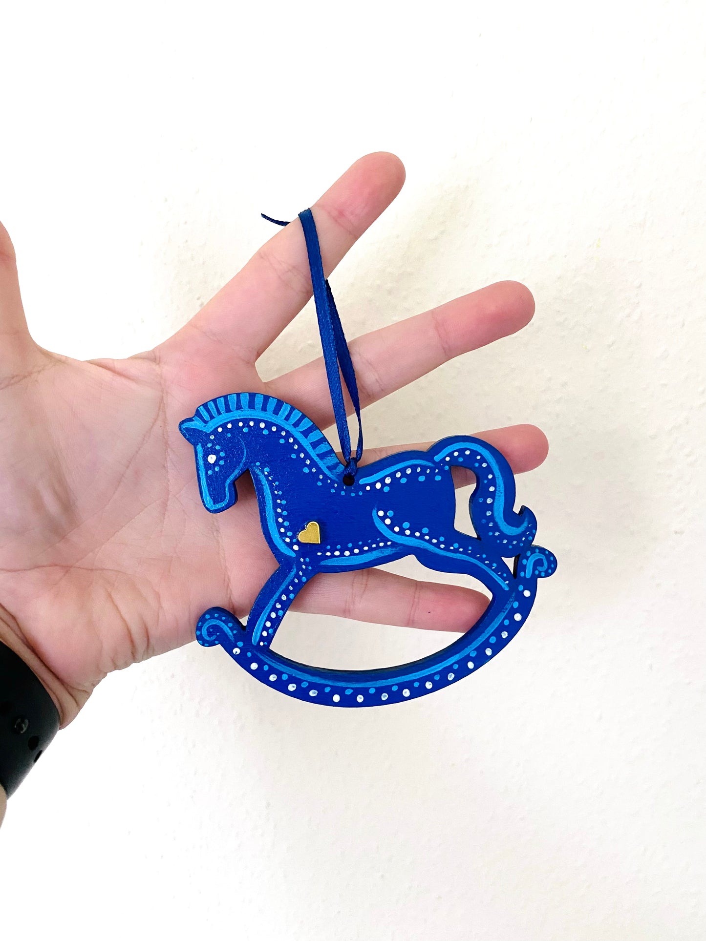 Hand-painted rocking horse ornament / Kézzel festett hintaló dísz