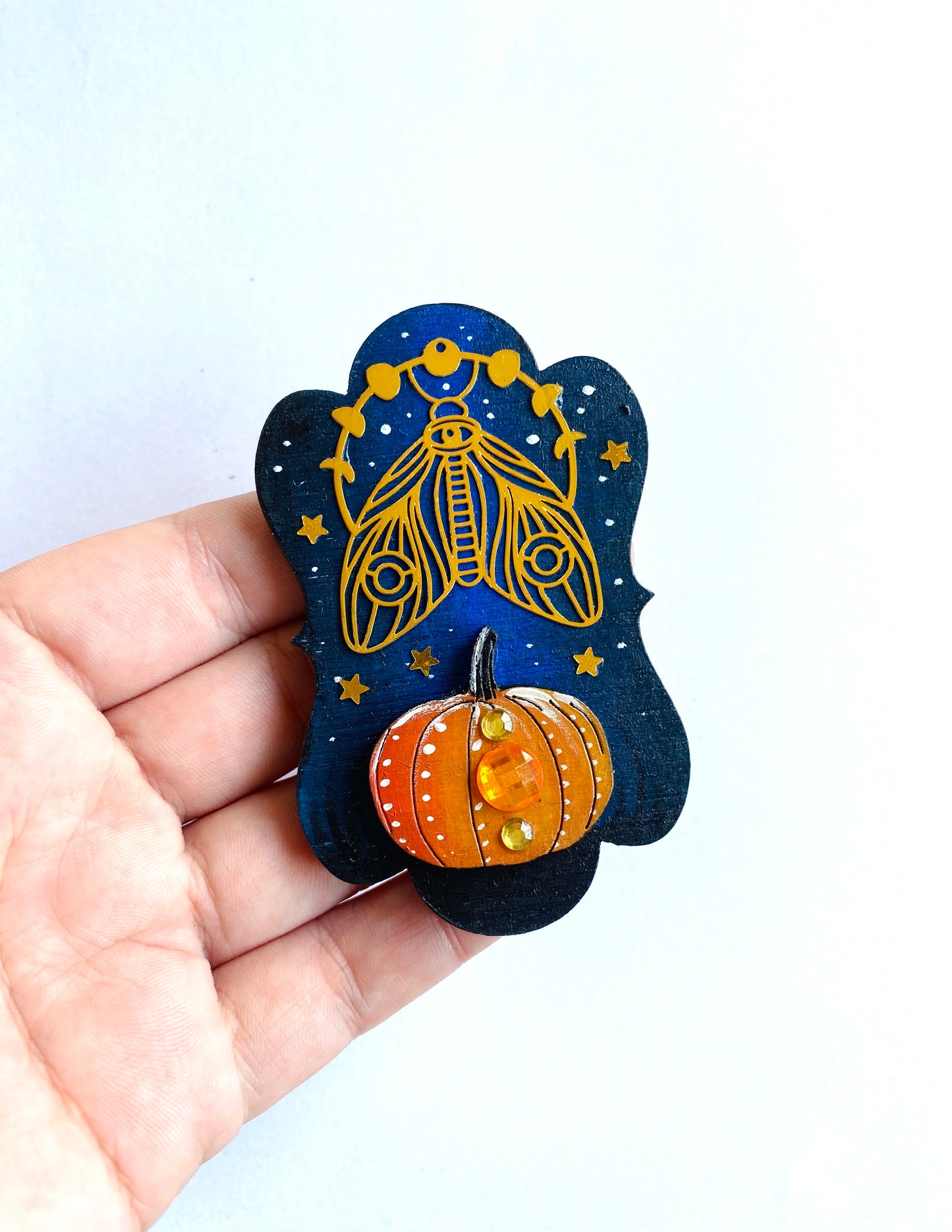 Hand-painted pumpkin magnet / Kézzel festett tökös mágnes