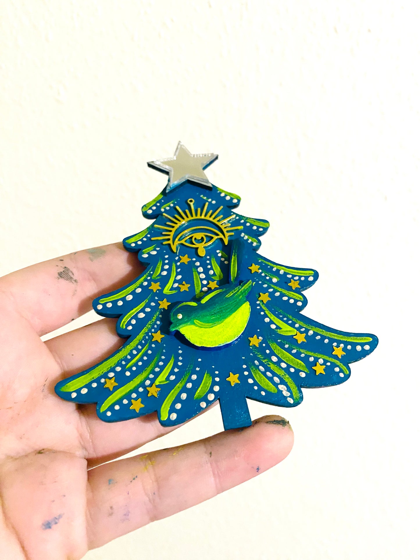 Hand-painted Christmas tree magnet / Kézzel festett karácsonyfa mágnes