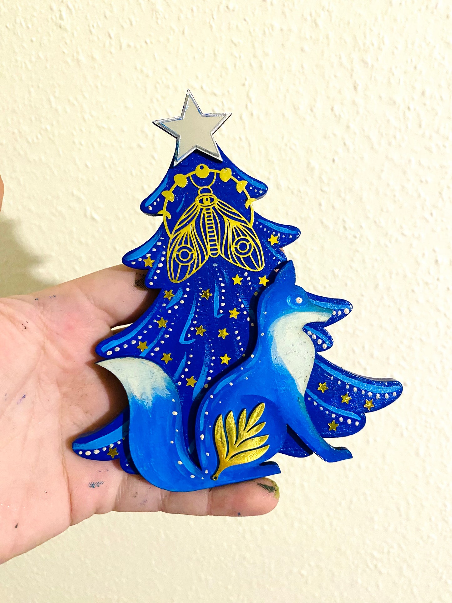 Hand-painted Christmas tree magnet / Kézzel festett karácsonyfa mágnes