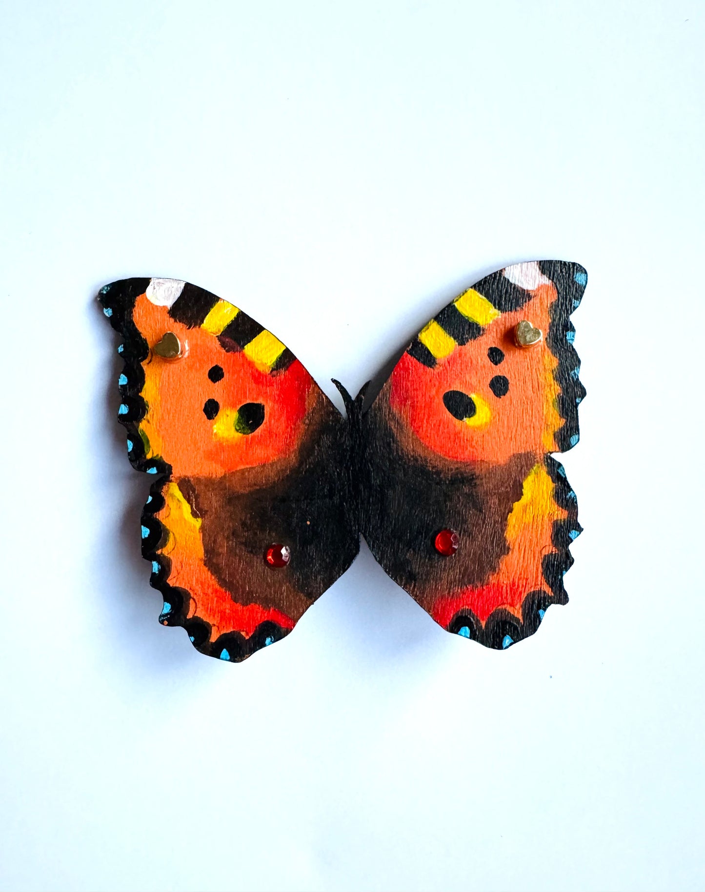 Hand-painted wooden butterfly brooch (Springcollection) / Kézzel festett fa pillangó bross