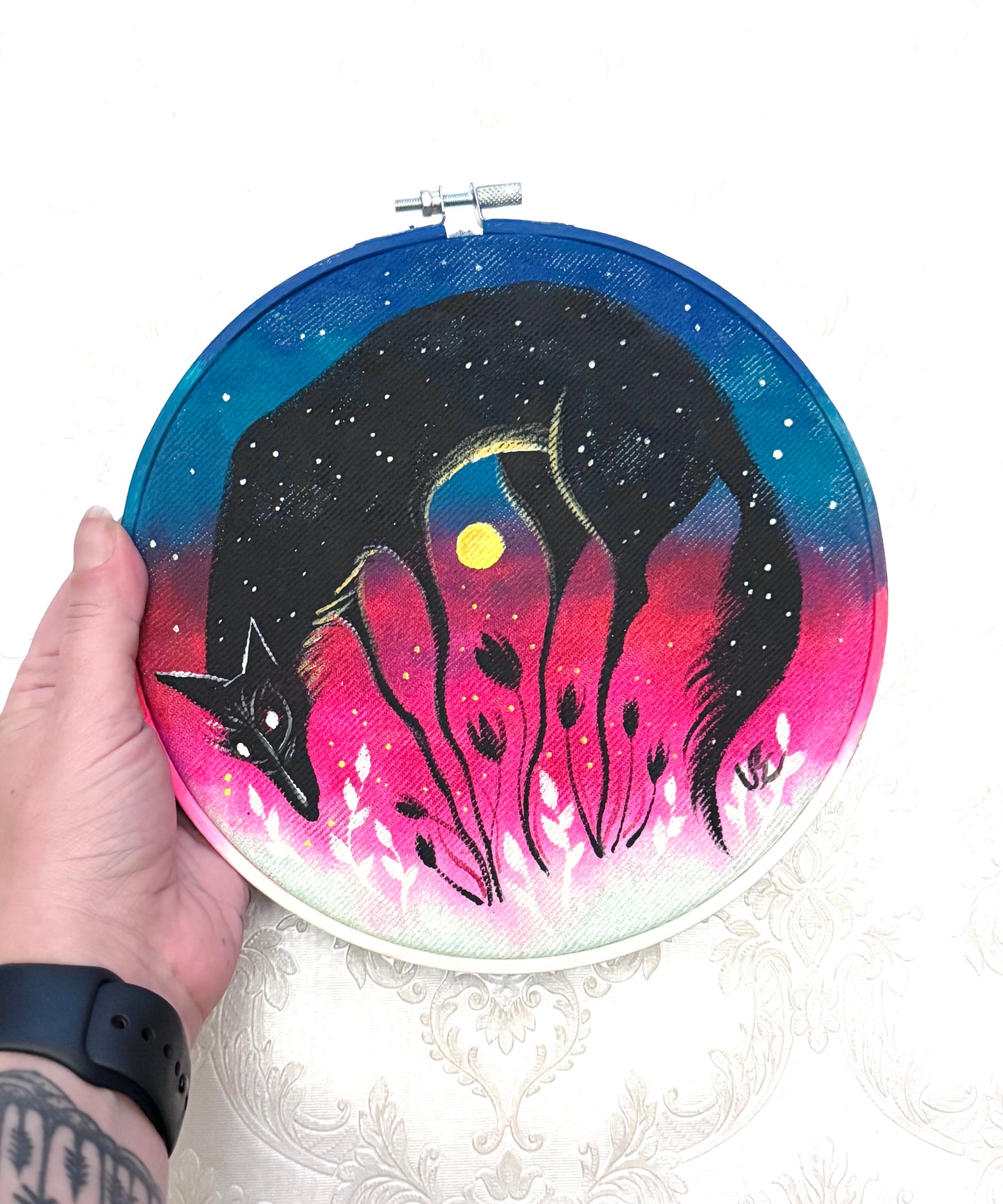 Original acrylic painting on upcycled denim / Eredeti akrilfestmény farmerre