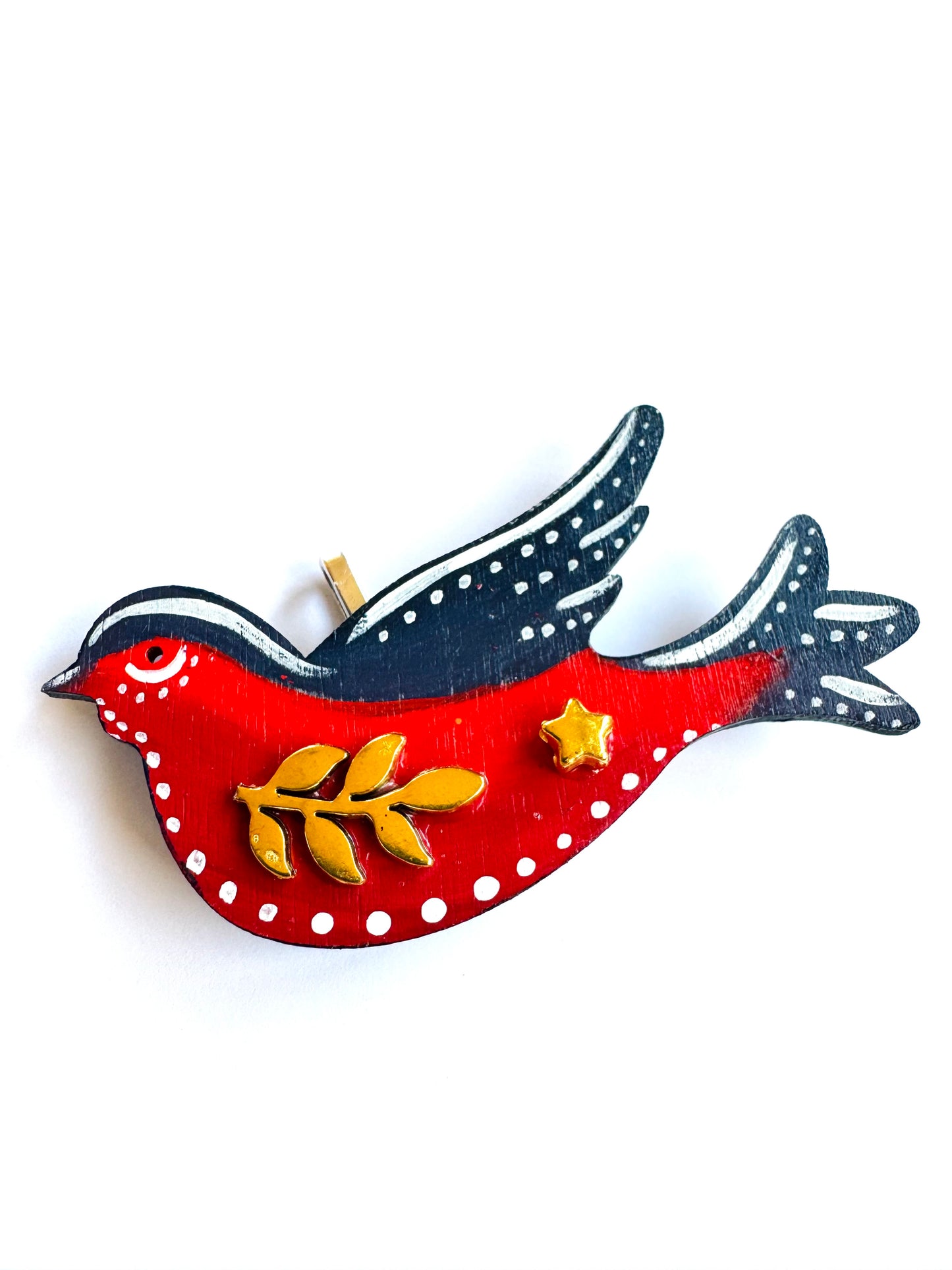Hand-painted wooden 2 in 1 bird brooch/pendant (Springcollection) / Kézzel festett mini fa 2 az 1-ben madárka bross/medál