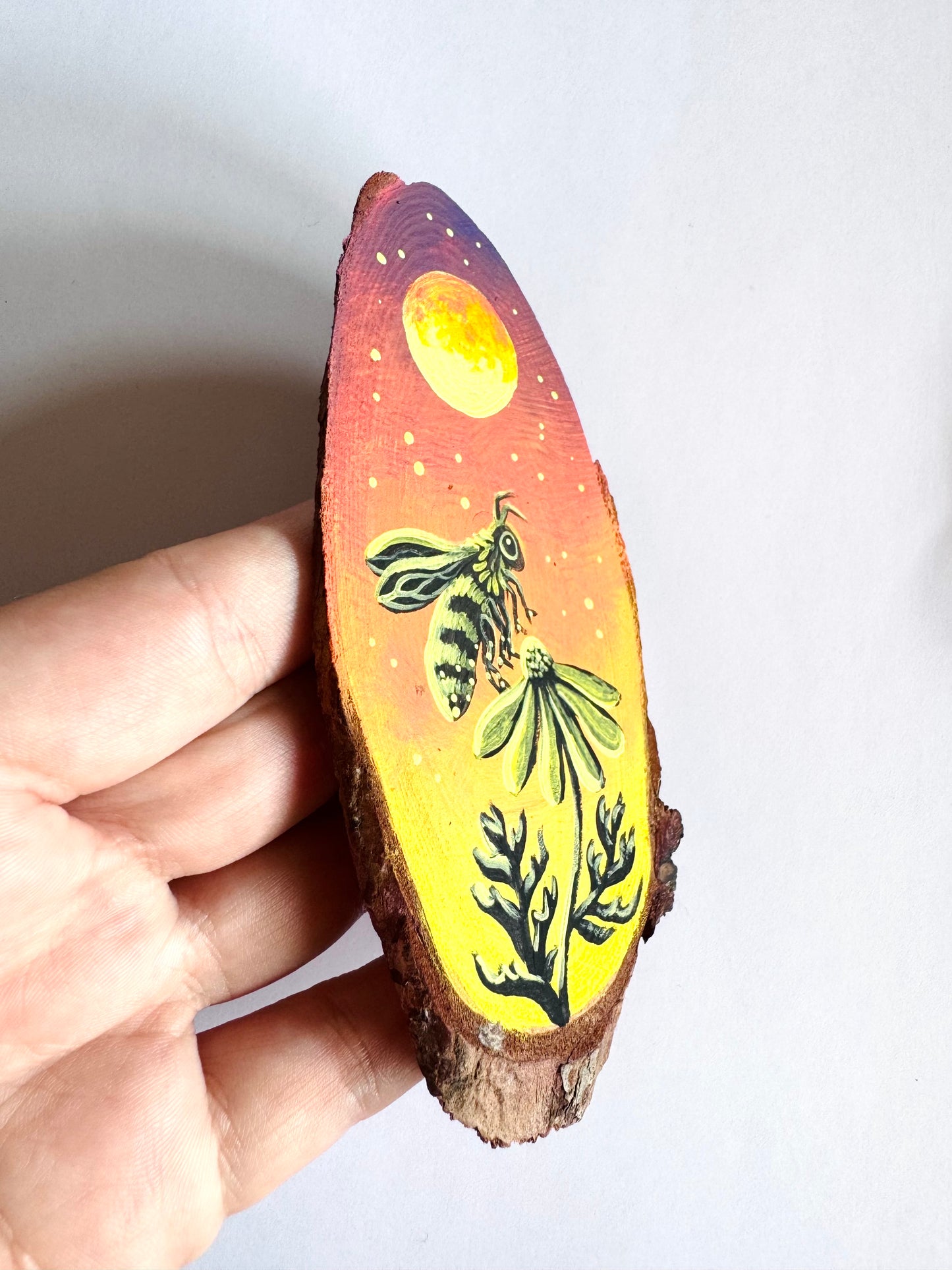 Hand-painted mini wood slice MAGNET / Kézzel festett mini fakorong mágnes