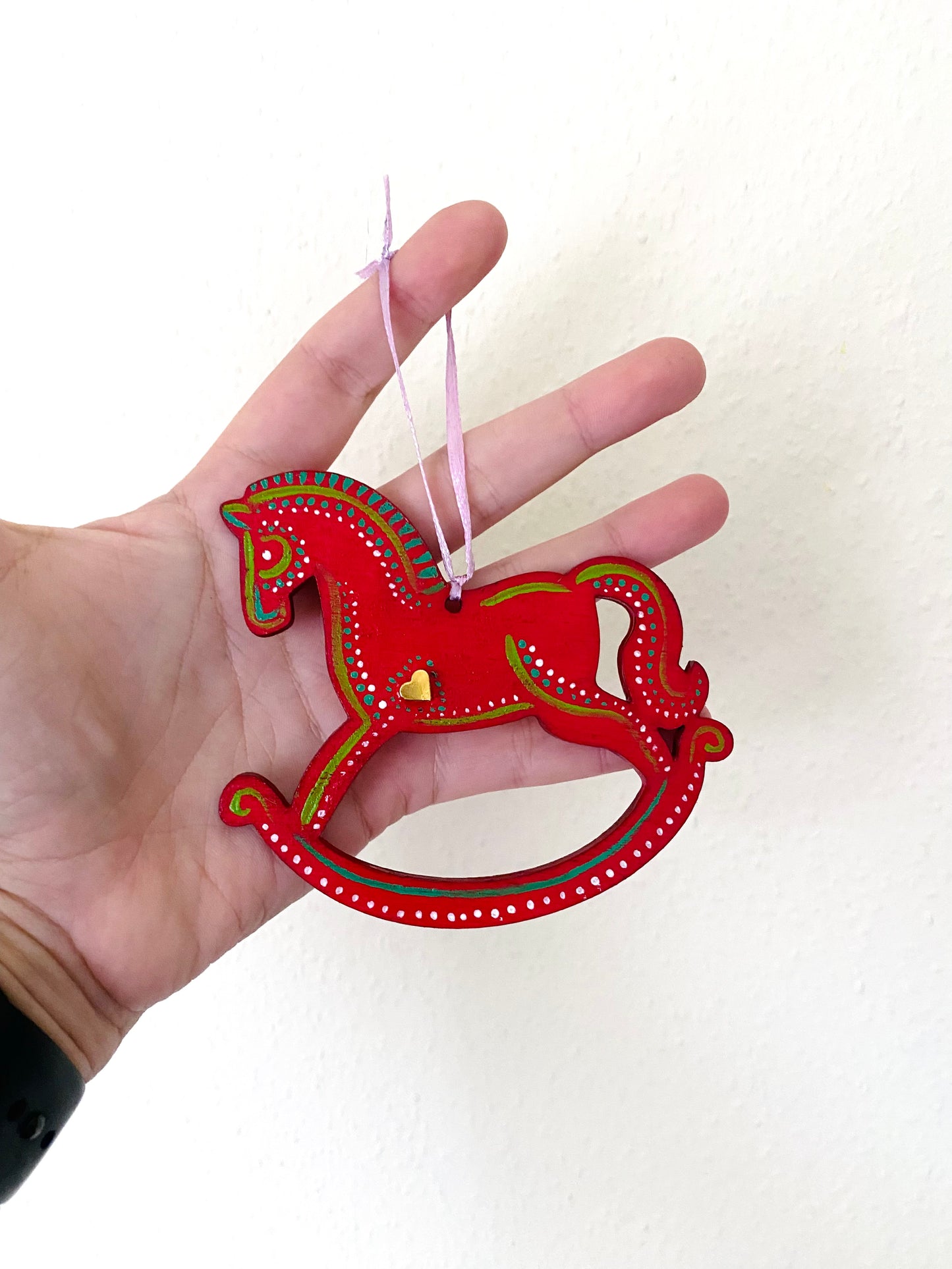Hand-painted rocking horse ornament / Kézzel festett hintaló dísz