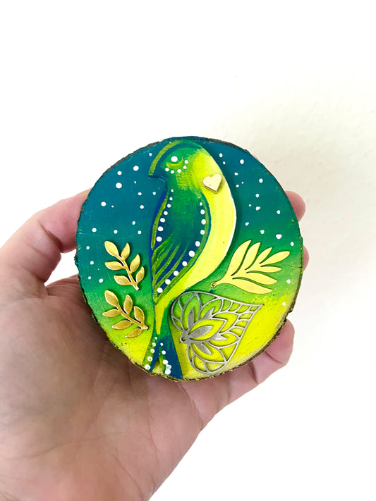 Hand-painted mini wood slice MAGNET / Kézzel festett mini fakorong mágnes