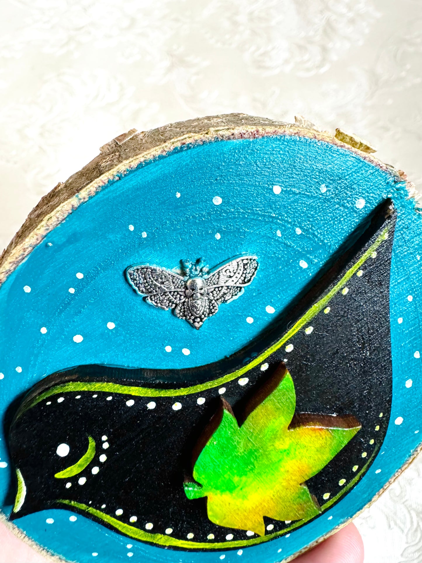 Hand-painted mini wood slice MAGNET / Kézzel festett mini fakorong mágnes