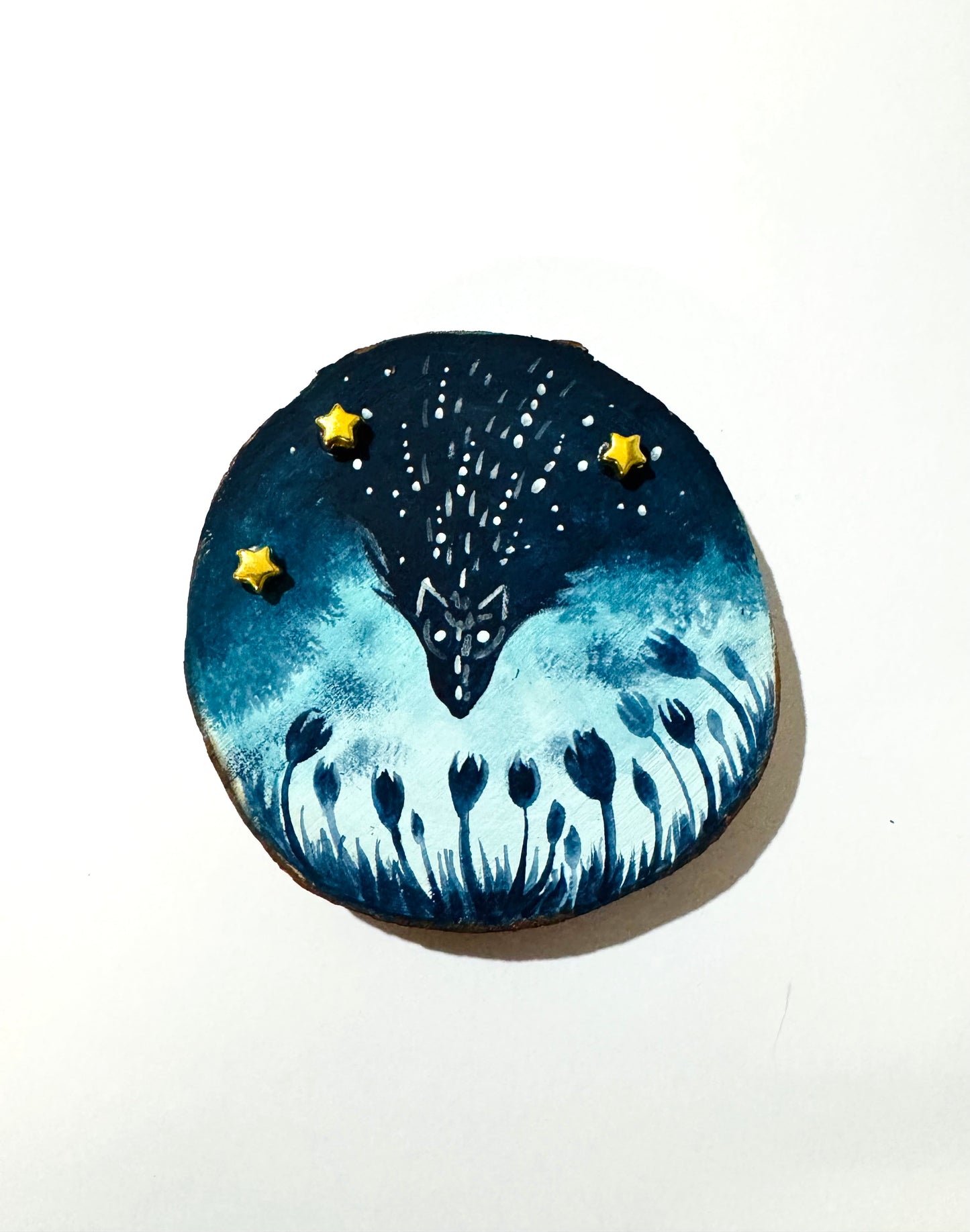 Hand-painted mini wood slice MAGNET / Kézzel festett mini fakorong mágnes