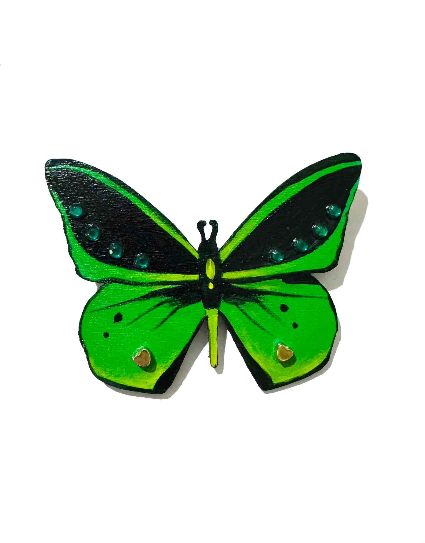 Hand-painted wooden butterfly brooch (Springcollection) / Kézzel festett fa pillangó bross