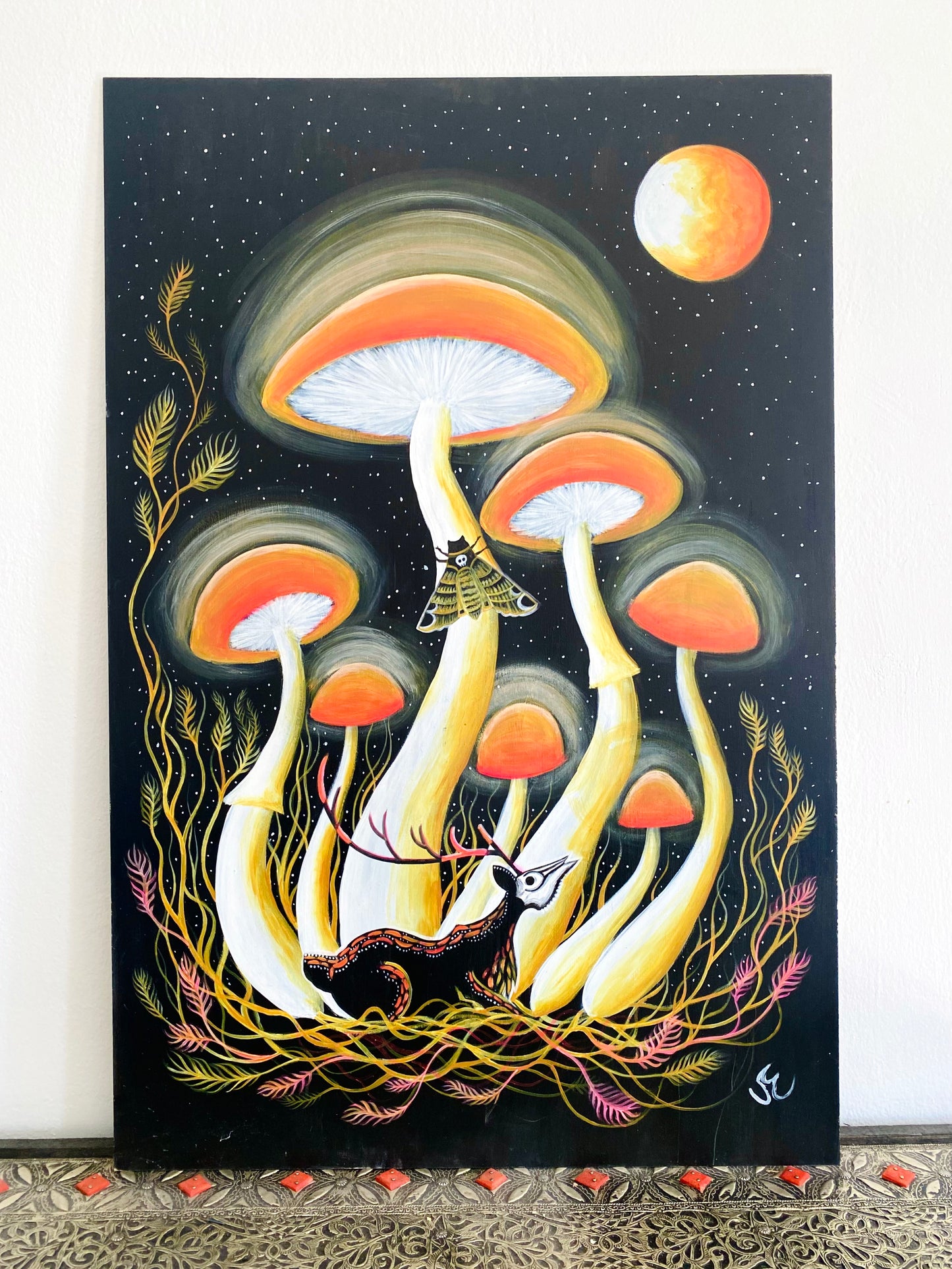GROßES Original-Acrylgemälde auf HOLZ / Nagy EREDETI akrilfestmény FAROSTLEMEZEN