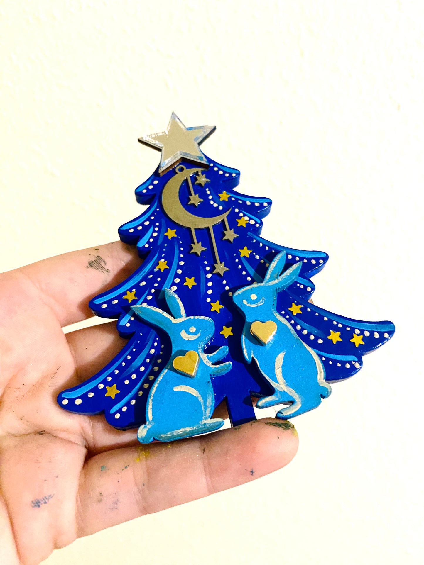 Hand-painted Christmas tree magnet / Kézzel festett karácsonyfa mágnes