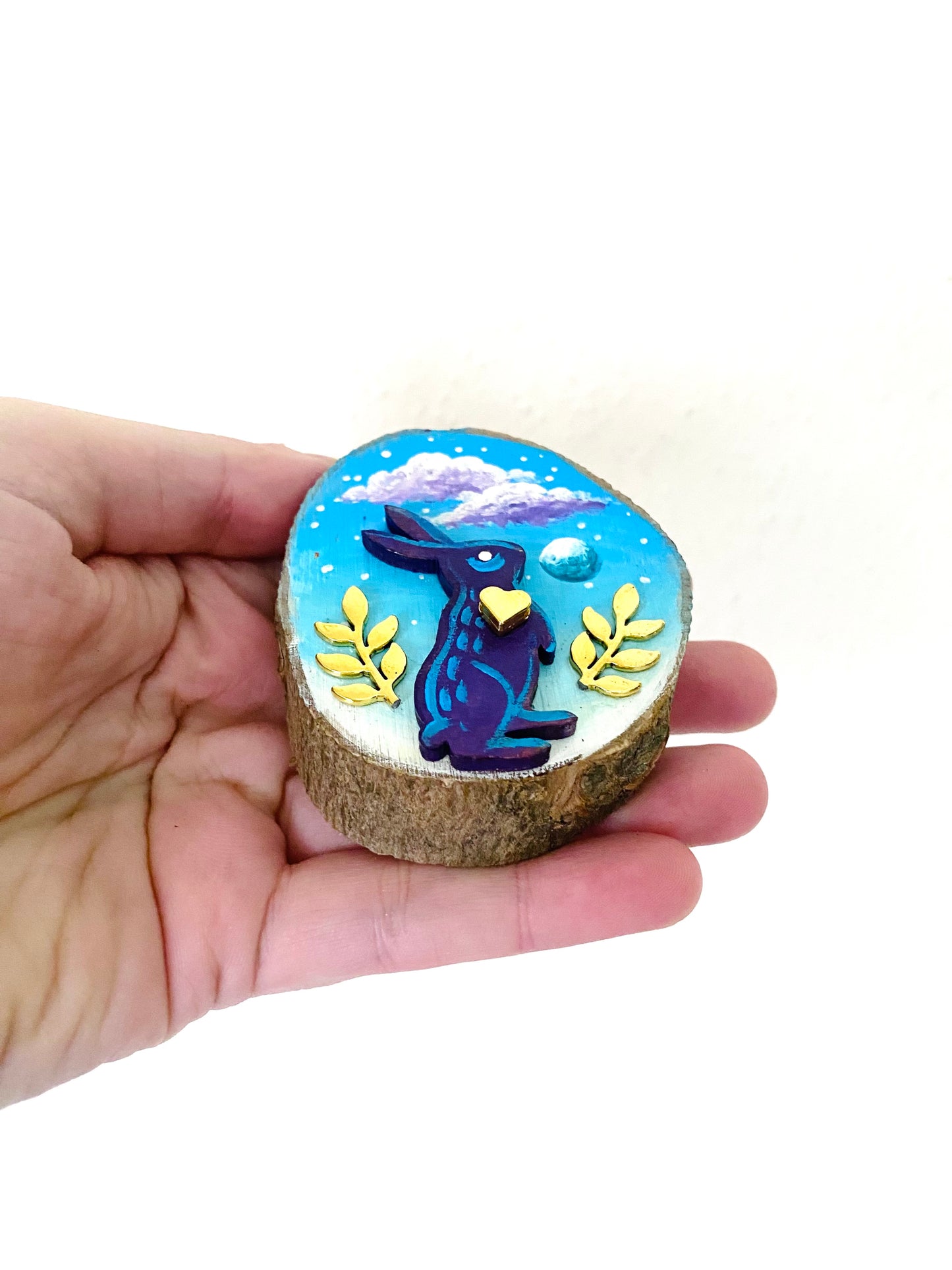 Hand-painted mini wood slice MAGNET / Kézzel festett mini fakorong mágnes