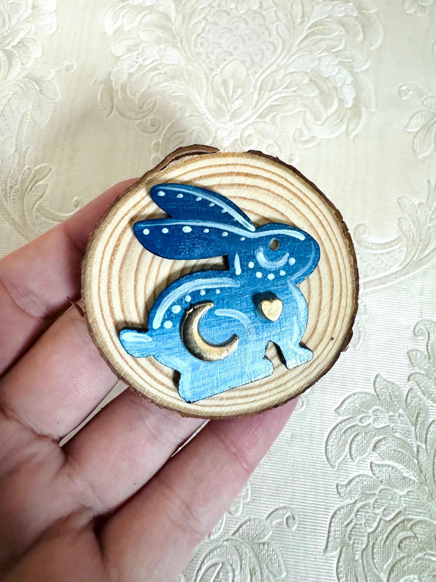 Hand-painted mini wood slice MAGNET / Kézzel festett mini fakorong mágnes