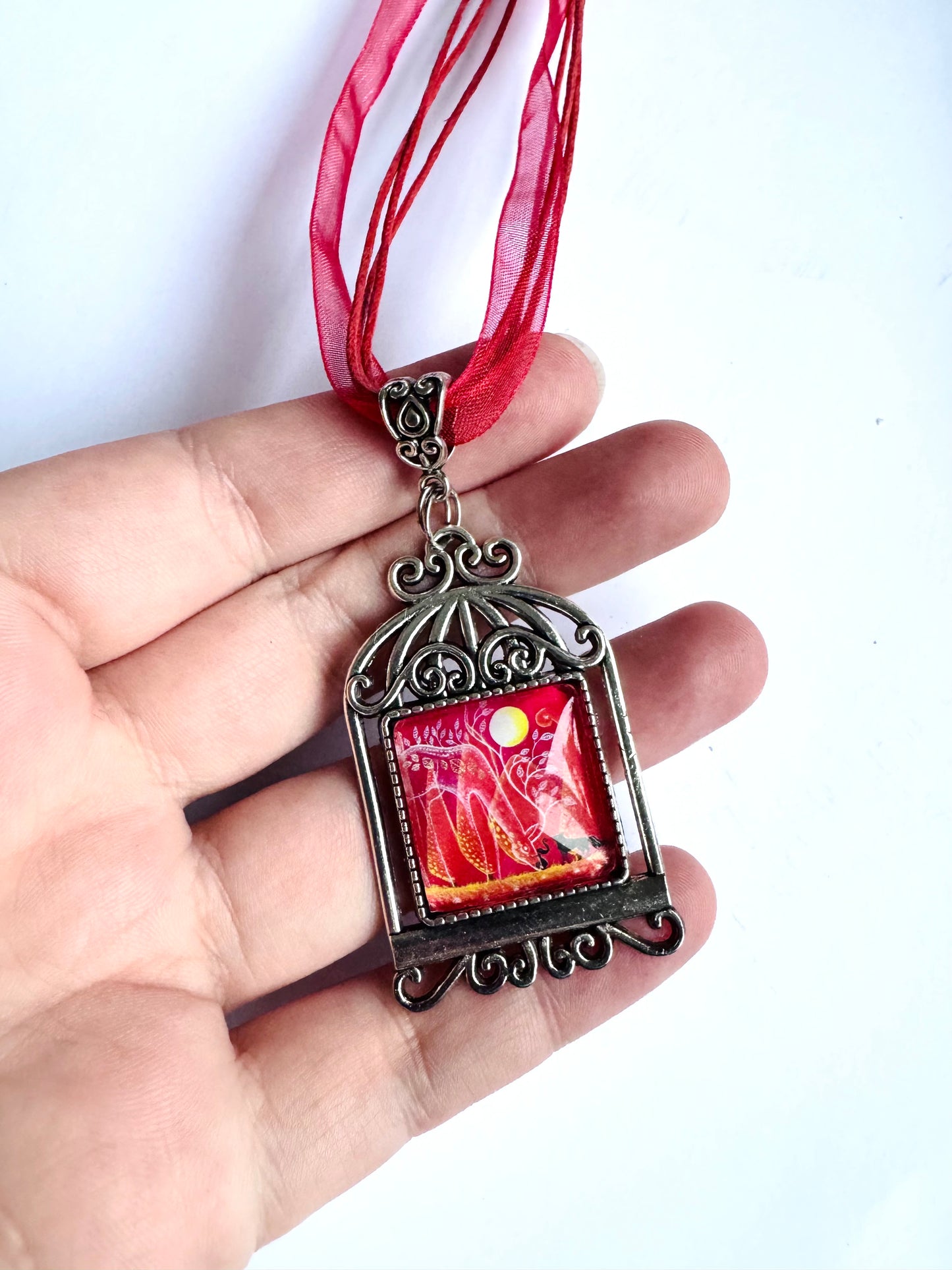 “Bird cage” pendant / “Kalitka” medál egyedi grafikával