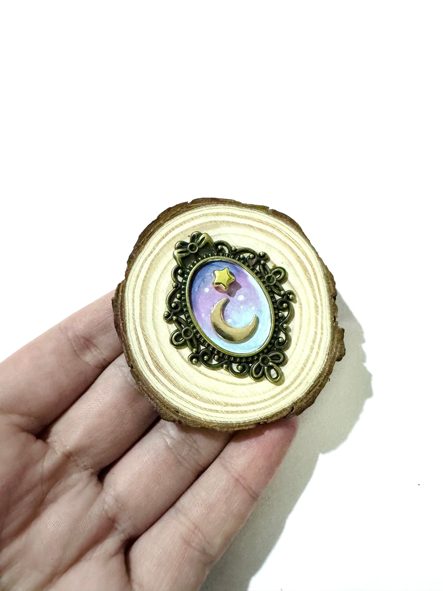 Hand-painted mini wood slice MAGNET / Kézzel festett mini fakorong mágnes
