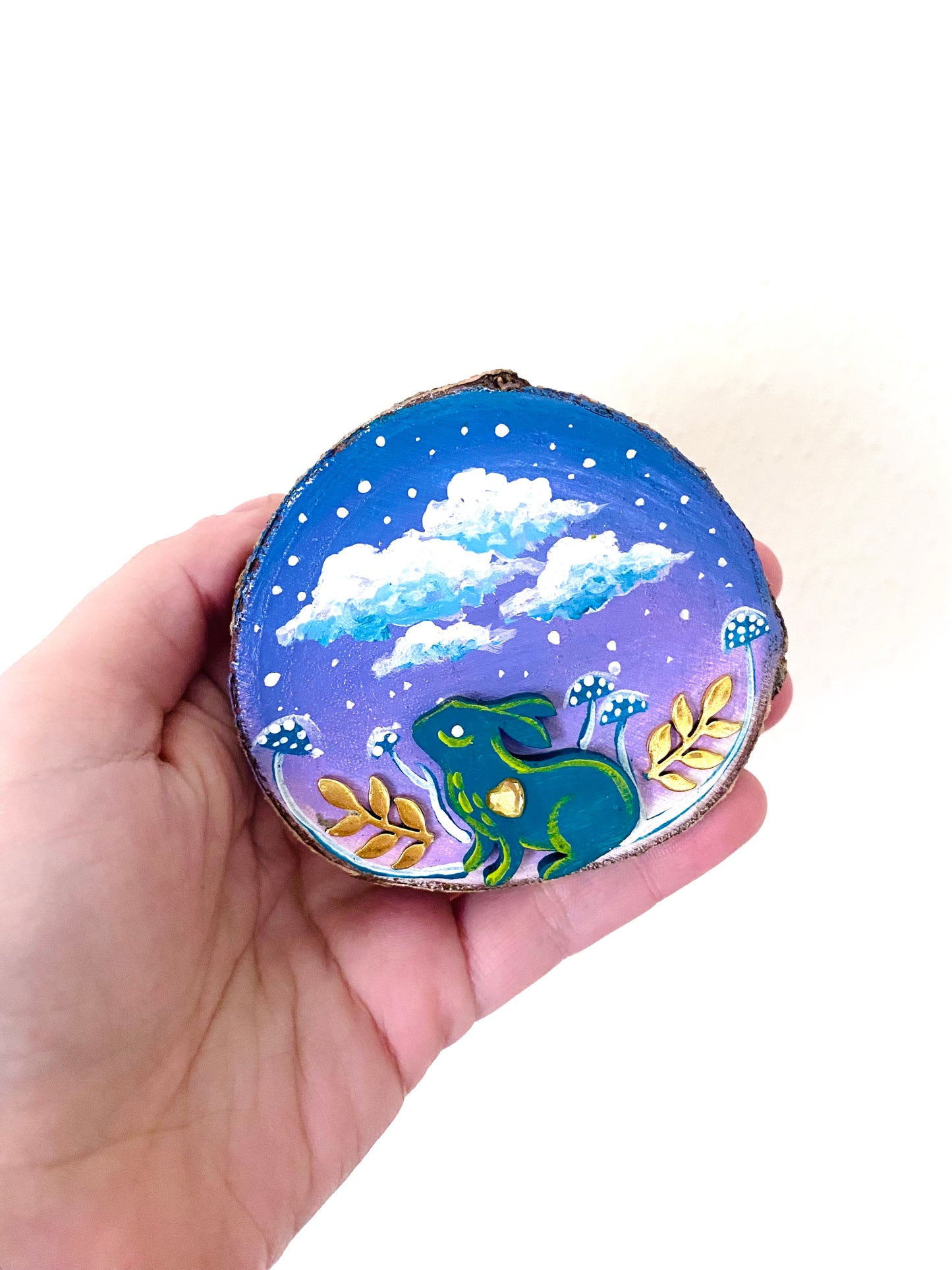 Hand-painted mini wood slice MAGNET / Kézzel festett mini fakorong mágnes