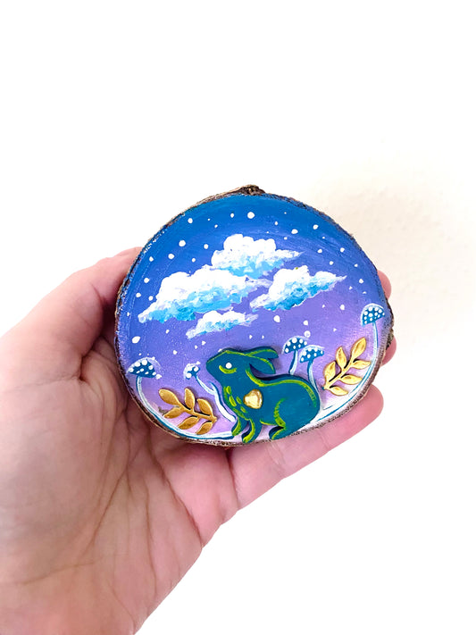 Hand-painted mini wood slice MAGNET / Kézzel festett mini fakorong mágnes