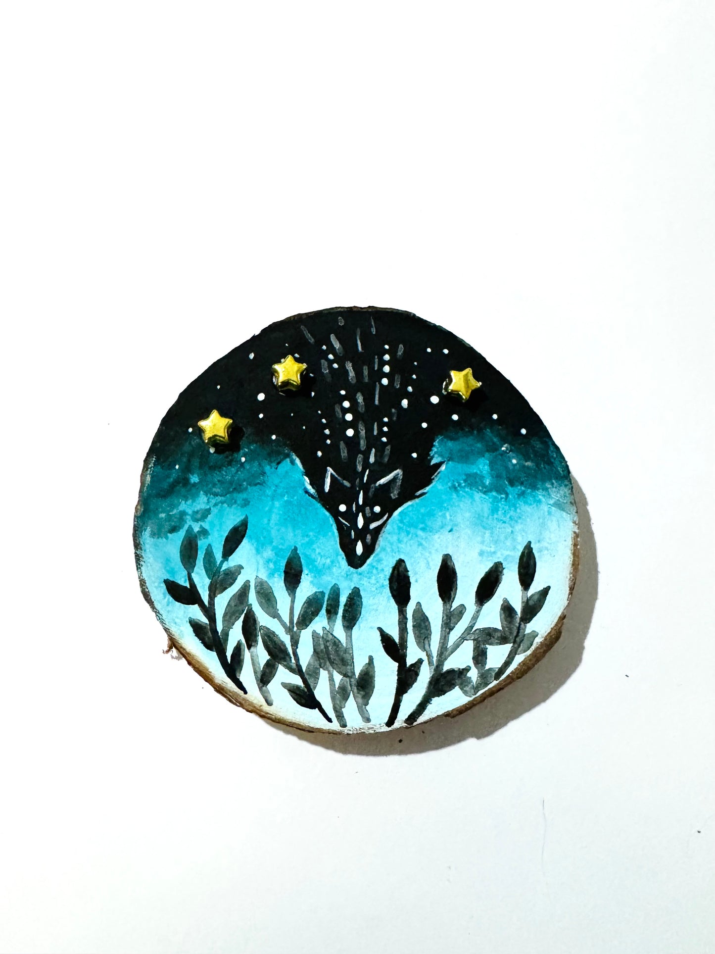 Hand-painted mini wood slice MAGNET / Kézzel festett mini fakorong mágnes