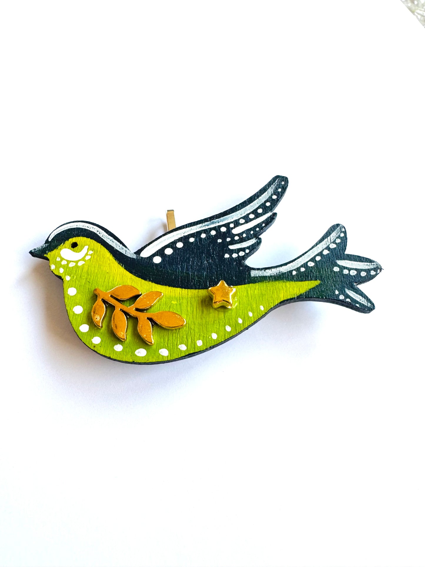 Hand-painted wooden 2 in 1 bird brooch/pendant (Springcollection) / Kézzel festett mini fa 2 az 1-ben madárka bross/medál
