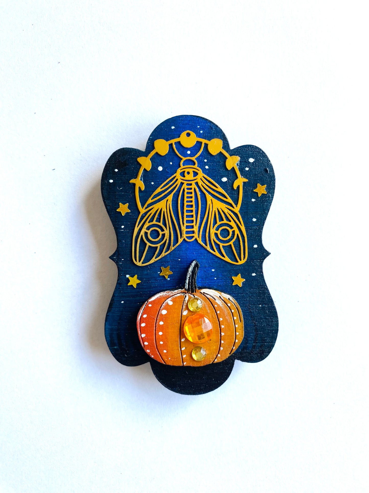 Hand-painted pumpkin magnet / Kézzel festett tökös mágnes