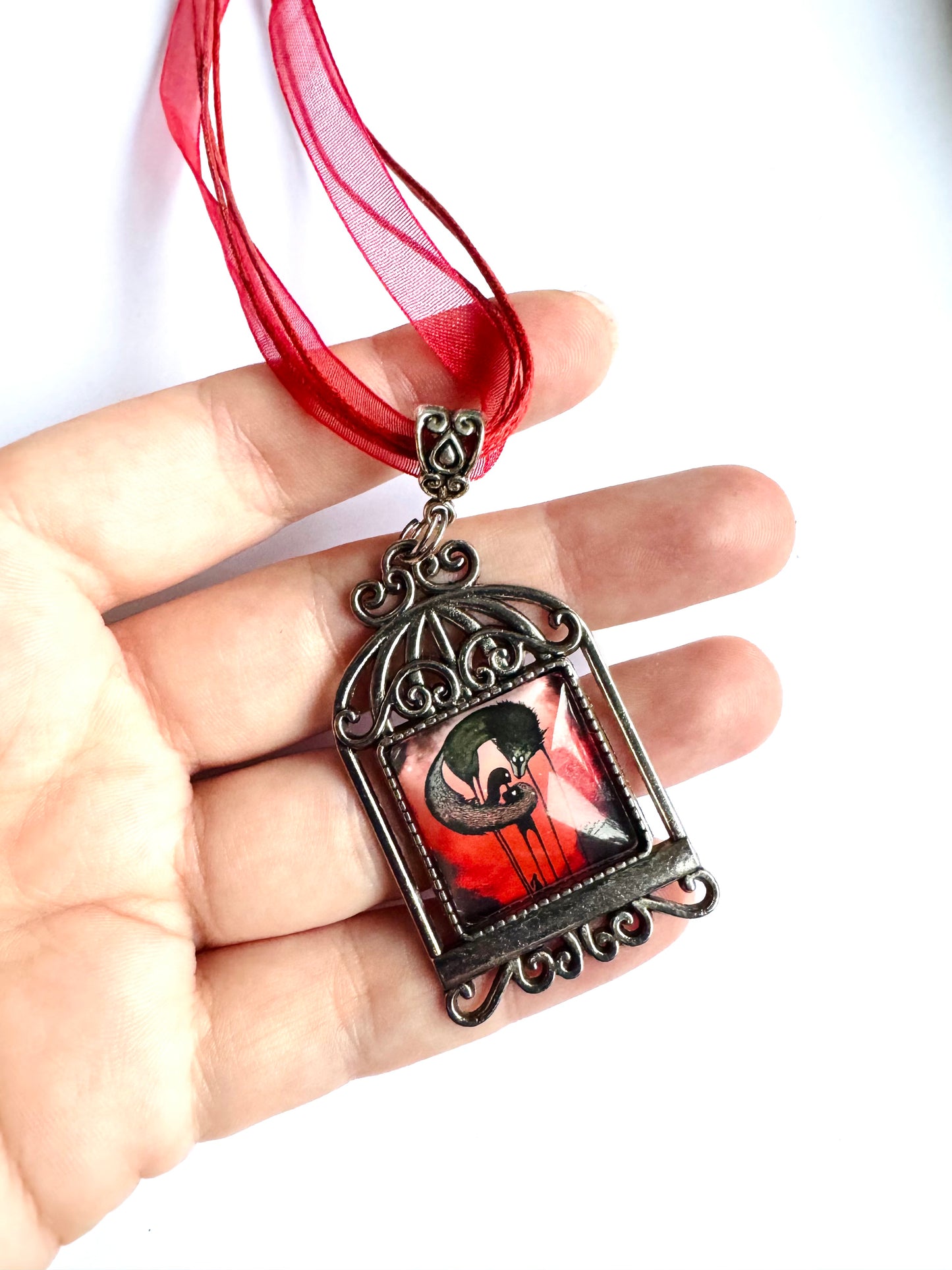 “Bird cage” pendant / “Kalitka” medál egyedi grafikával