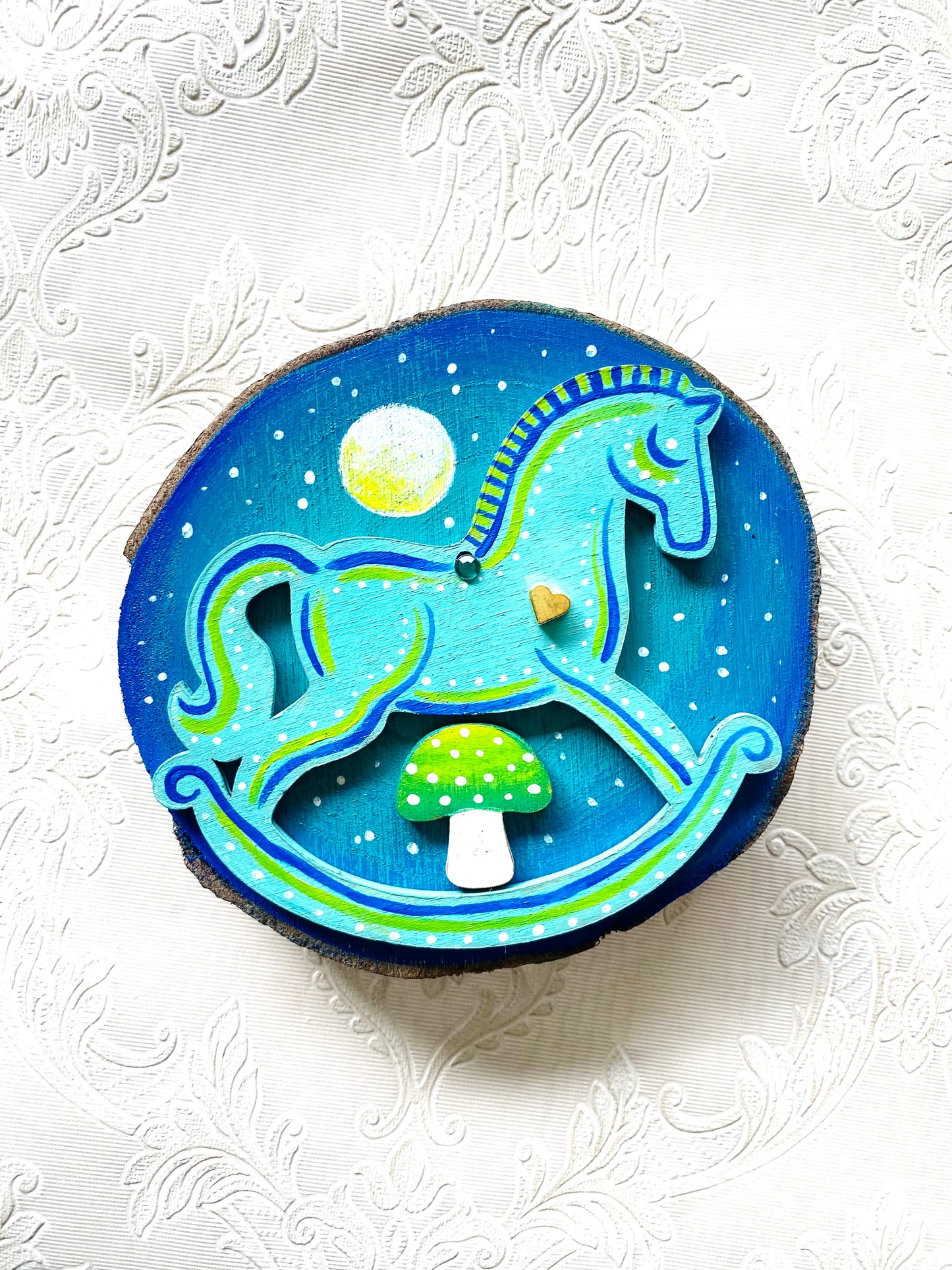Hand-painted mini wood slice MAGNET / Kézzel festett mini fakorong mágnes