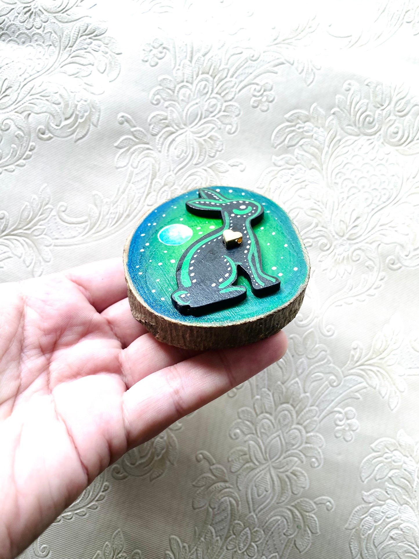 Hand-painted mini wood slice MAGNET / Kézzel festett mini fakorong mágnes
