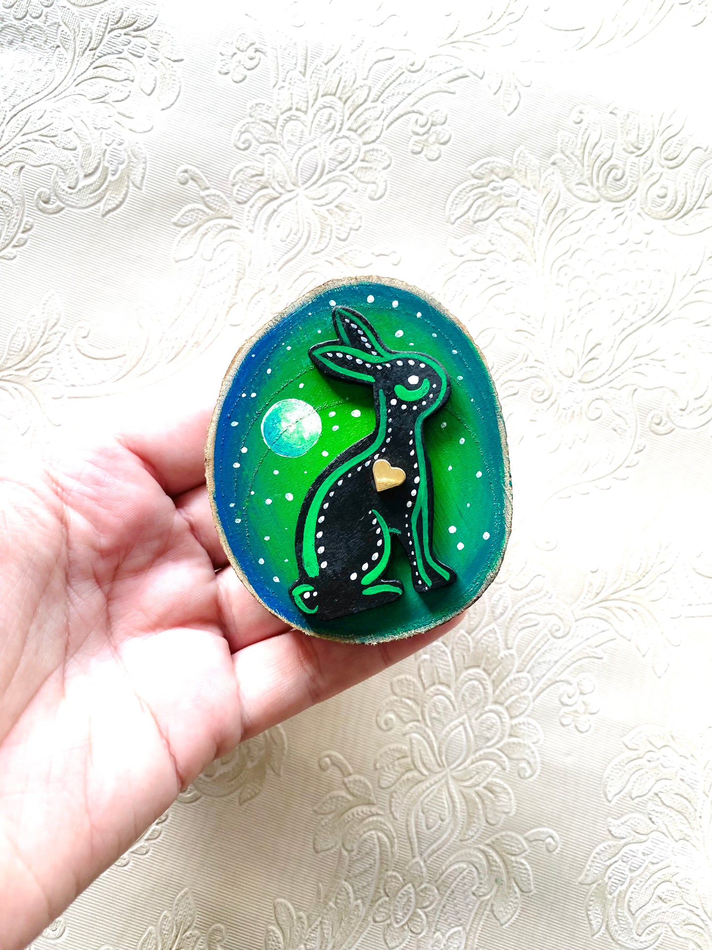 Hand-painted mini wood slice MAGNET / Kézzel festett mini fakorong mágnes
