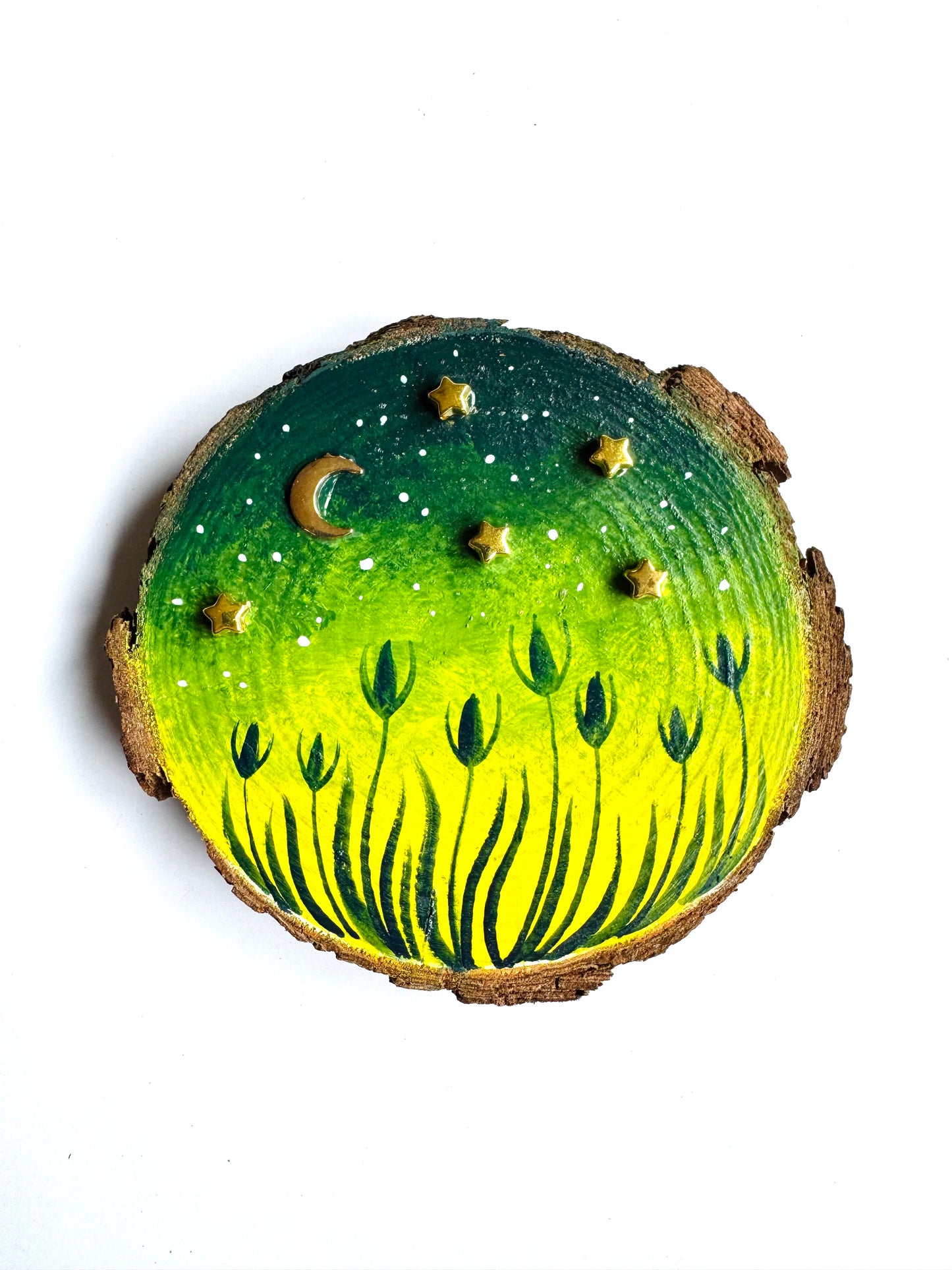 Hand-painted mini wood slice MAGNET / Kézzel festett mini fakorong mágnes