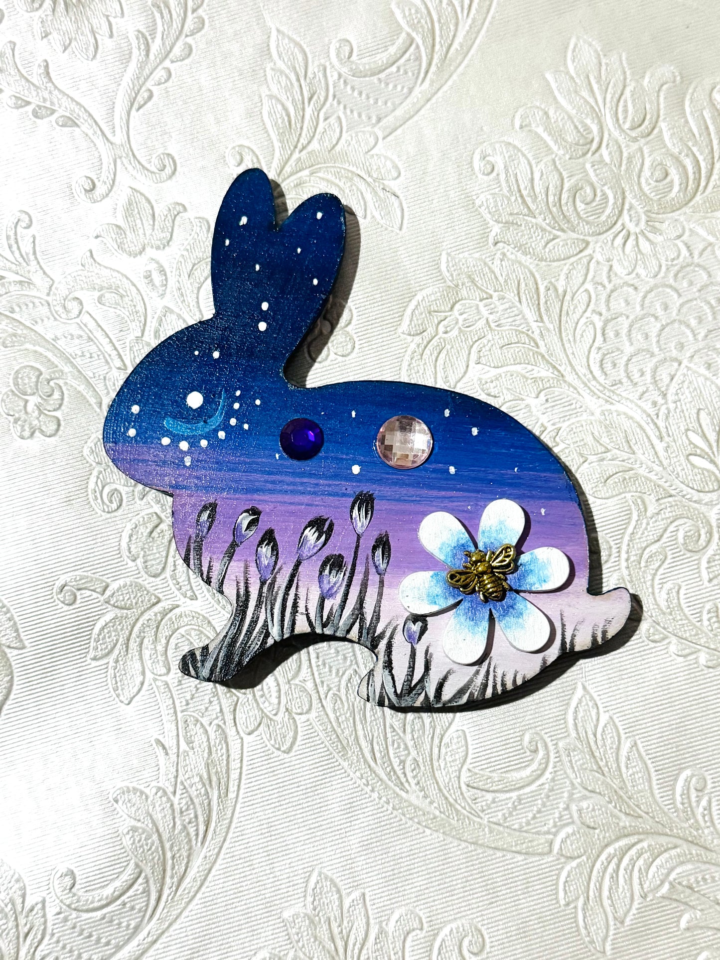 Hand-painted rabbit MAGNET / Kézzel festett nyuszi mágnes