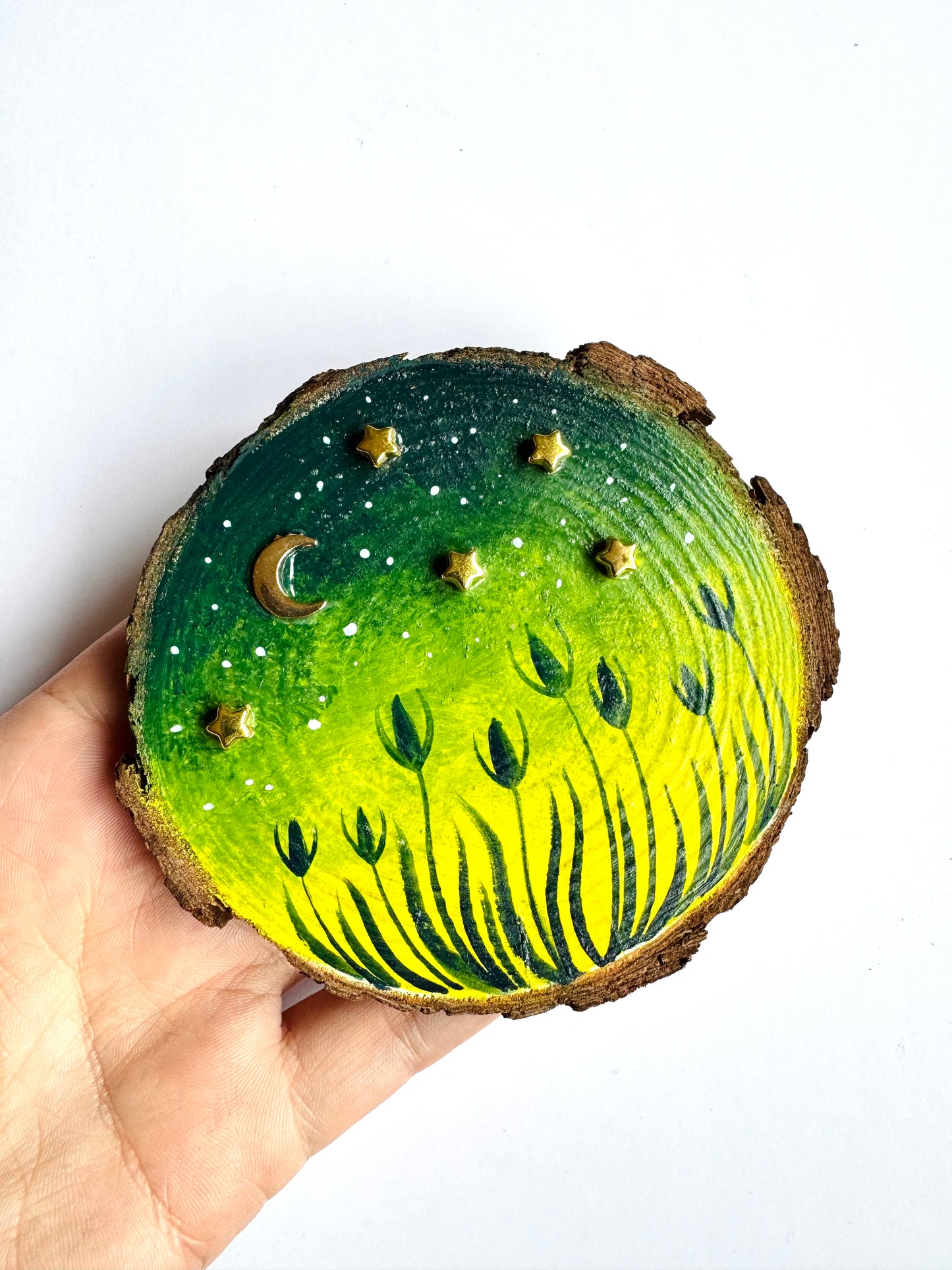 Hand-painted mini wood slice MAGNET / Kézzel festett mini fakorong mágnes