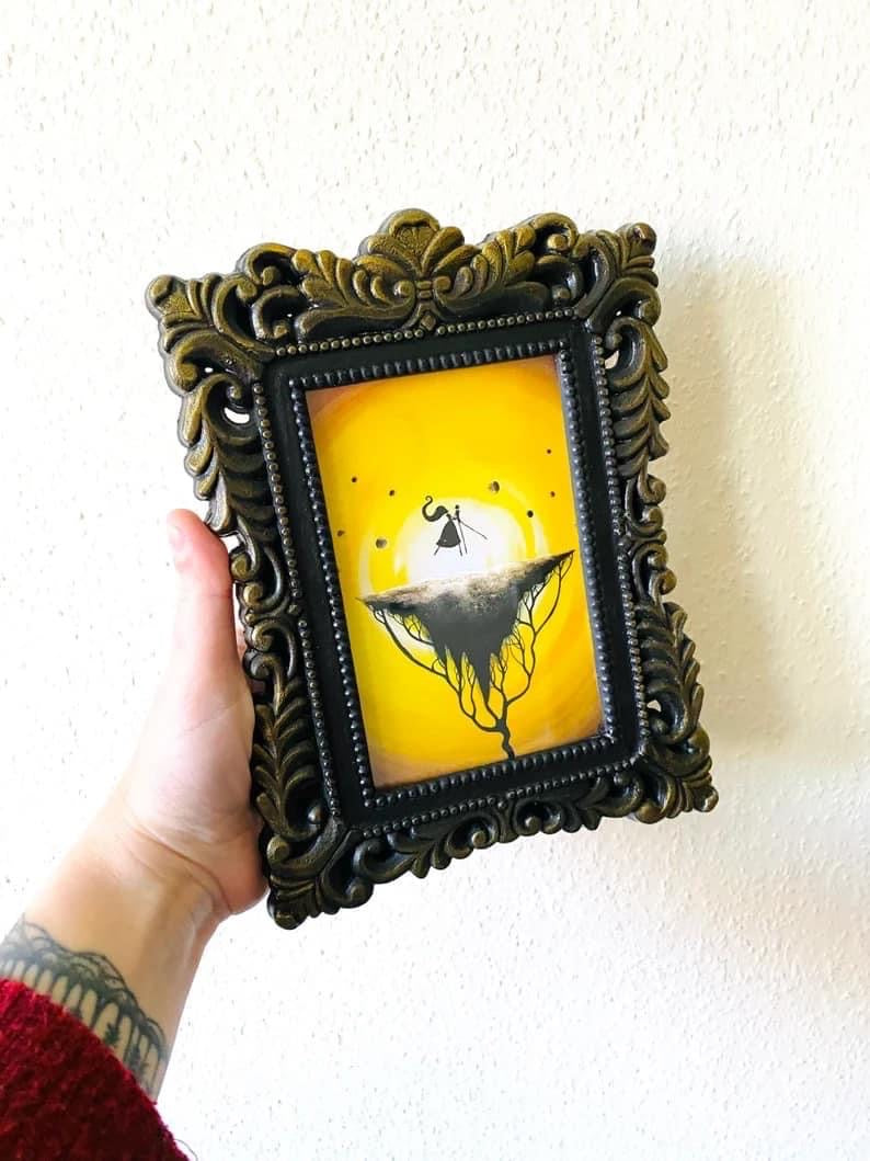 Gerahmter Mini-Kunstdruck in einem verzierten Rahmen / Mini keretezett művészi nyomat díszes keretben